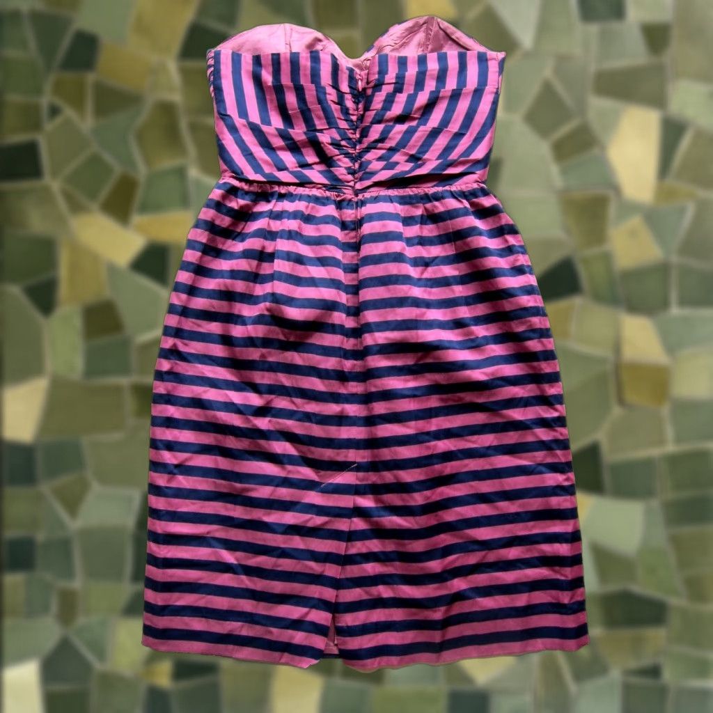 Anthropologie **Pink Blue Striped Strapless Silk Dress Corey Lynn Calter 2** User: **Strapless Pink Blue Striped Silk Corey Lynn Calter Dress 2** Size XS / US 0-2 / IT 36-38 - 1 Thumbnail