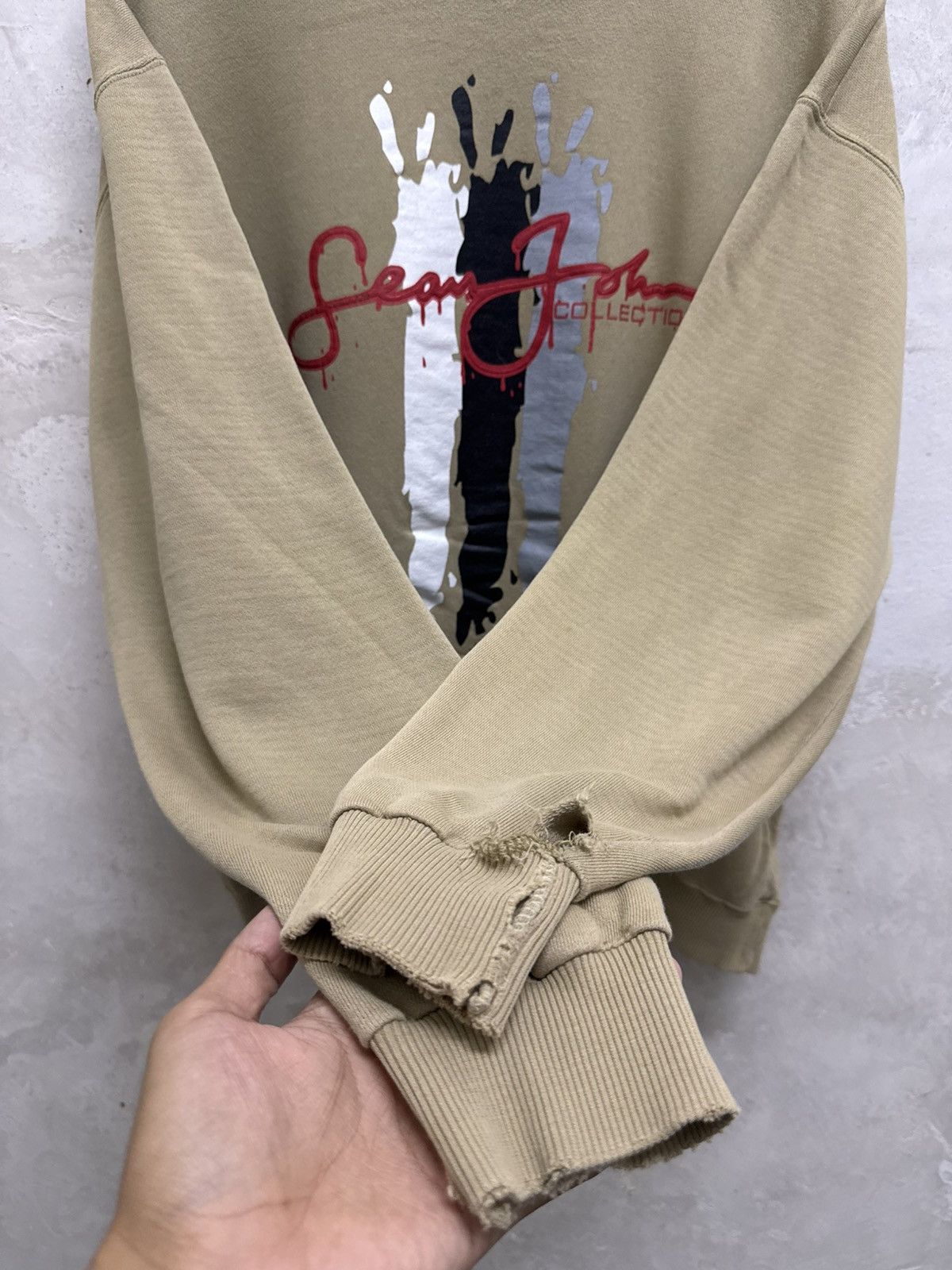Sean John 2000s Sean John Art Big Print y2k Distressed Sweatshirt Size US L / EU 52-54 / 3 - 5 Thumbnail