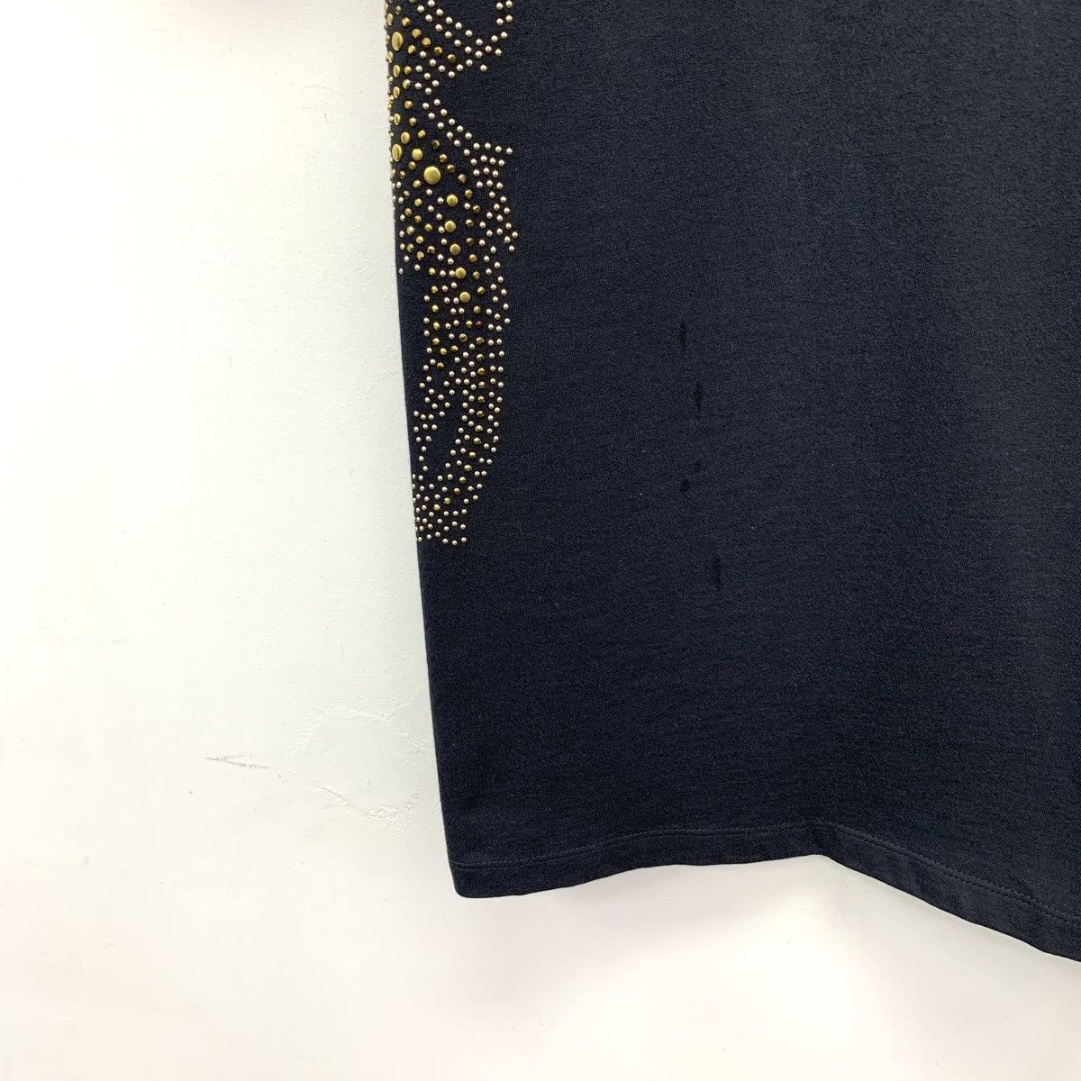Versace Versace Black Pattern Beaded Cotton Crew Neck T-shirt K26WX Size US S / EU 44-46 / 1 - 4 Thumbnail