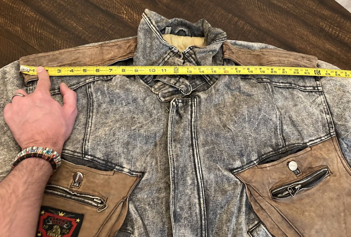 Other VTG Cotler Blue Alley Denim & Leather Patchwork Jacket-Spots Size US L / EU 52-54 / 3 - 13 Thumbnail