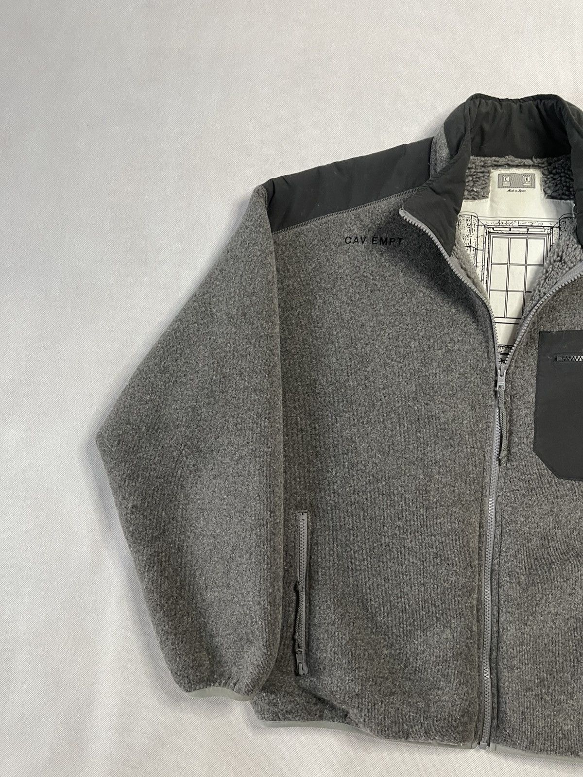 Cav Empt ‼️ SS21 Cav Empt C.E. Grey Furry Back Fleece Zip Up Jacket ‼️ Size US L / EU 52-54 / 3 - 4 Thumbnail