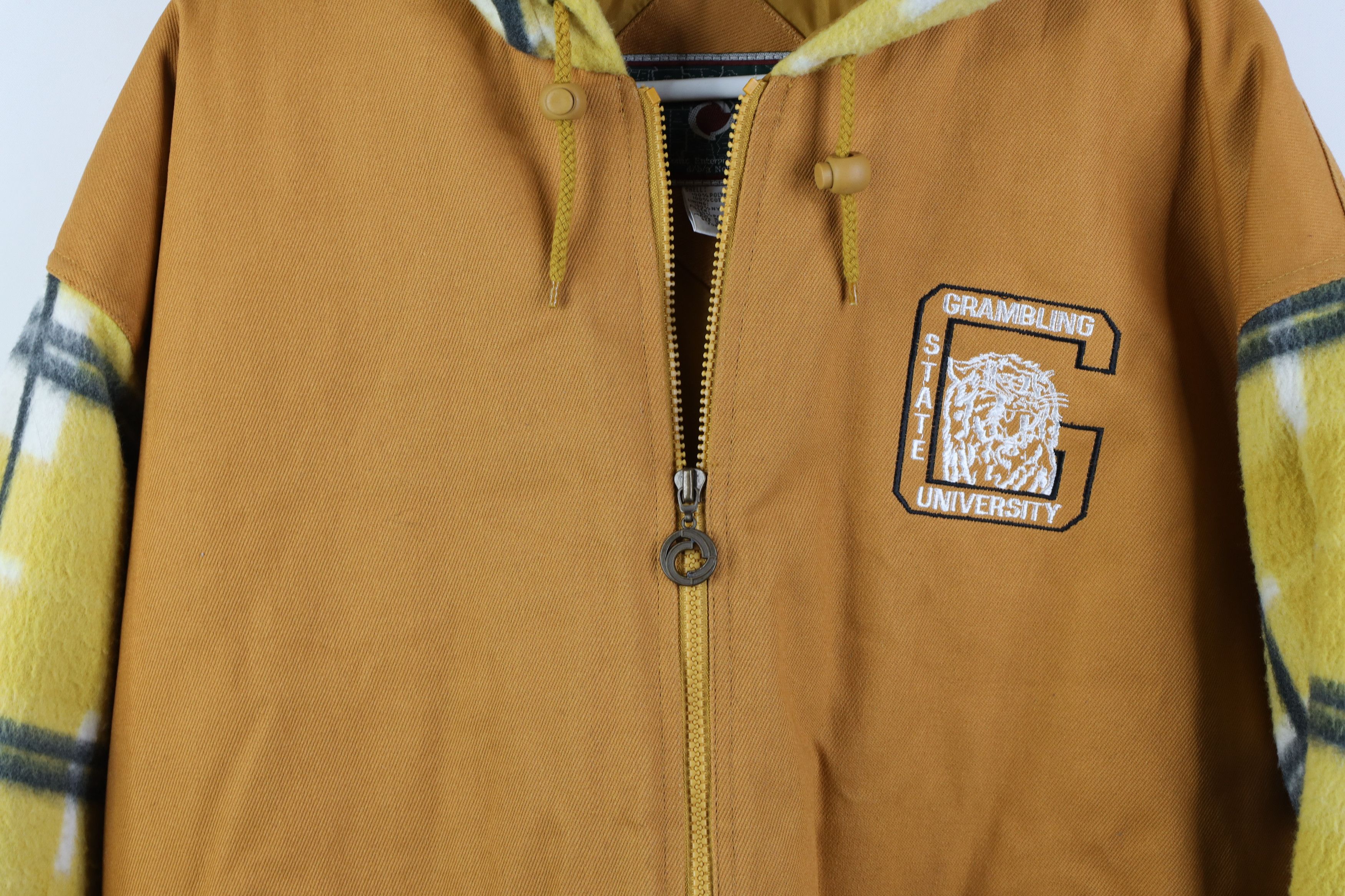 Vintage Deadstock Vintage 90s University Hooded Canvas Bomber Jacket Size US L / EU 52-54 / 3 - 3 Thumbnail
