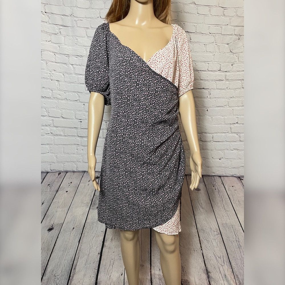Other NWT New Missguided Mix Print Wrap Floral Short Sleeve Dress Size XL / US 12-14 / IT 48-50 - 3 Thumbnail