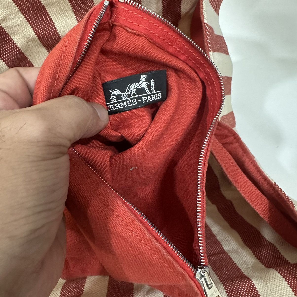 Hermes ‼️LASTDROP‼️ HERMES CANNES PM STRIPED CANVAS TOTE BAG Size ONE SIZE - 9 Thumbnail