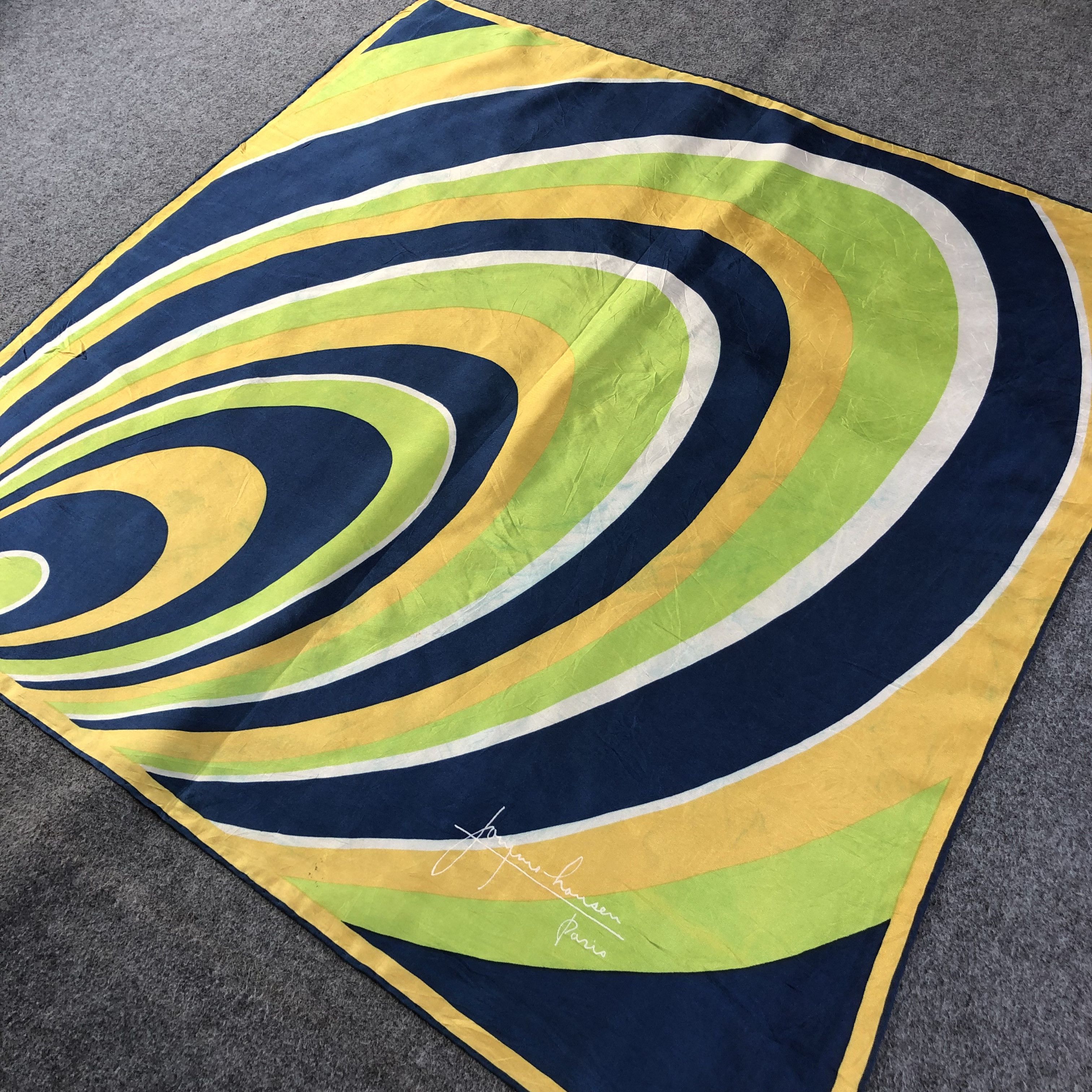 Vintage Vintage Abstract Hand Rolled Silk Scarf M697 Size ONE SIZE - 2 Thumbnail