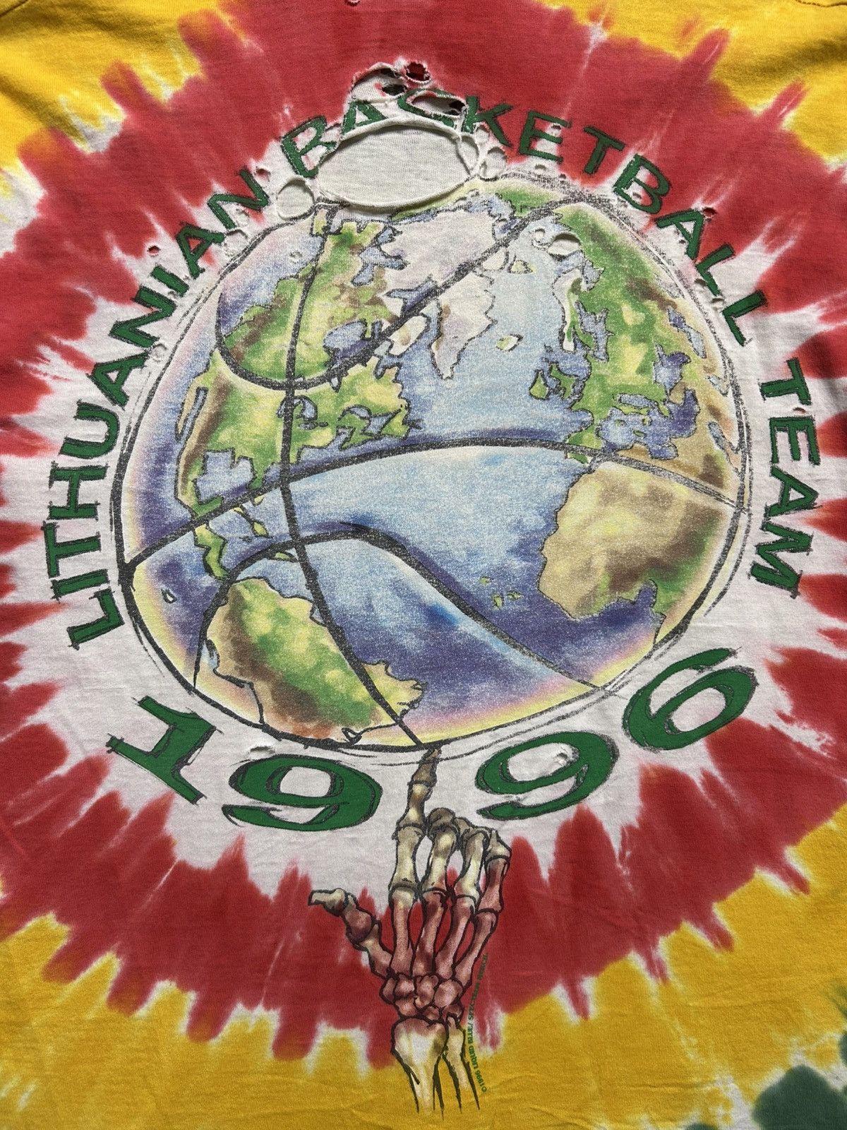 Vintage Vintage 90s Grateful Dead Lithuania Thrashed Tee Liquid Blue Size US XL / EU 56 / 4 - 7 Thumbnail
