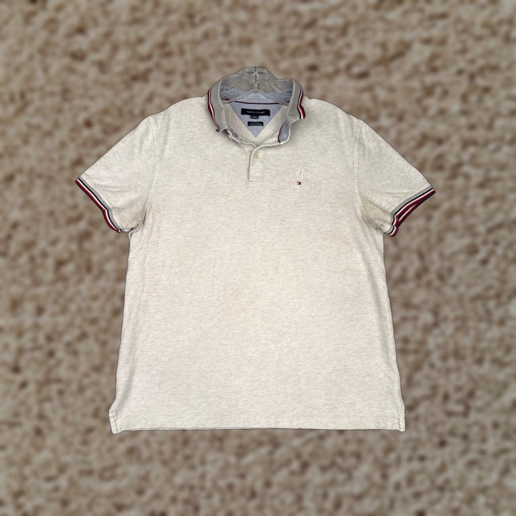 Tommy Hilfiger Tommy Hilfiger Polo Shirt Men L Gray Cotton Short Sleeve Slim Fit Classic Size US L / EU 52-54 / 3 - 1 Thumbnail