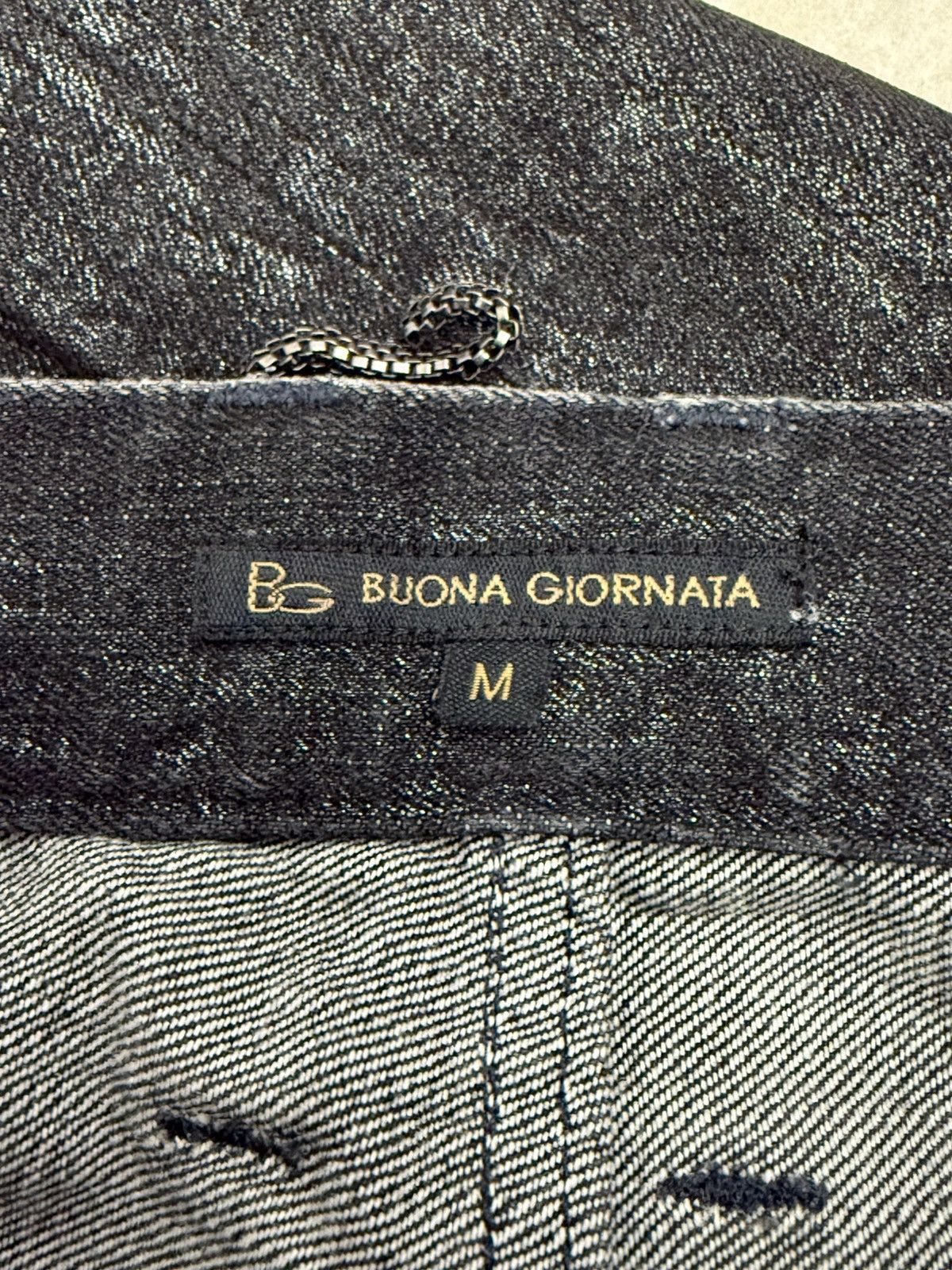 If Six Was Nine Buona Giornata Black Coated Shine Loose Straight Jeans Size US 30 / EU 46 - 21 Thumbnail