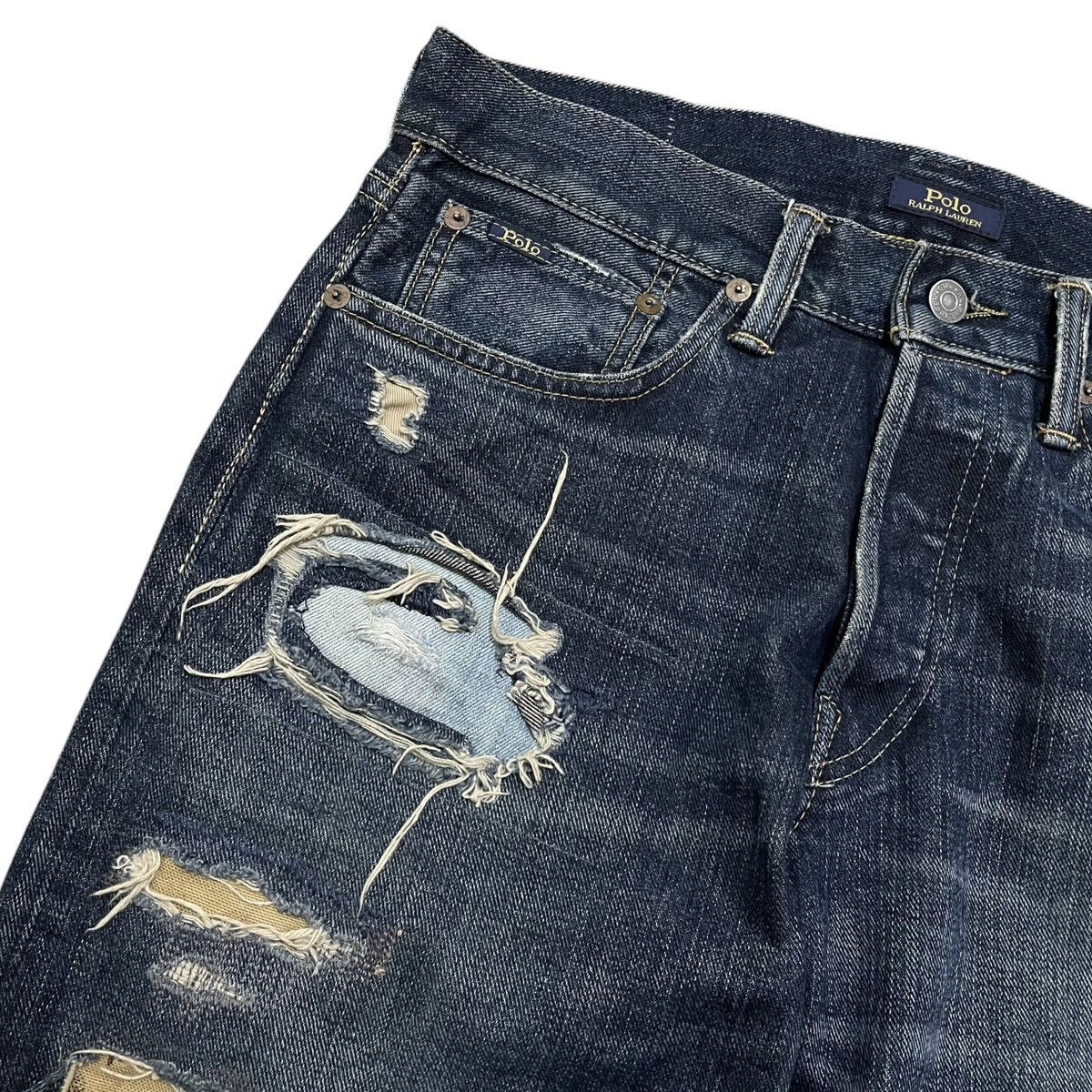 Polo Ralph Lauren Polo Ralph Lauren Patchwork Distressed Selvedge Denim Jeans Size US 30 / EU 46 - 4 Thumbnail