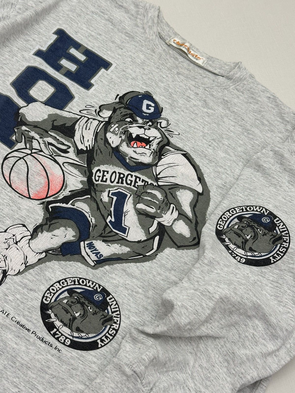 Chocolate Vintage 90s Georgetown Hoyas Crewneck L/S Tshirt Chocolate Size US M / EU 48-50 / 2 - 8 Thumbnail