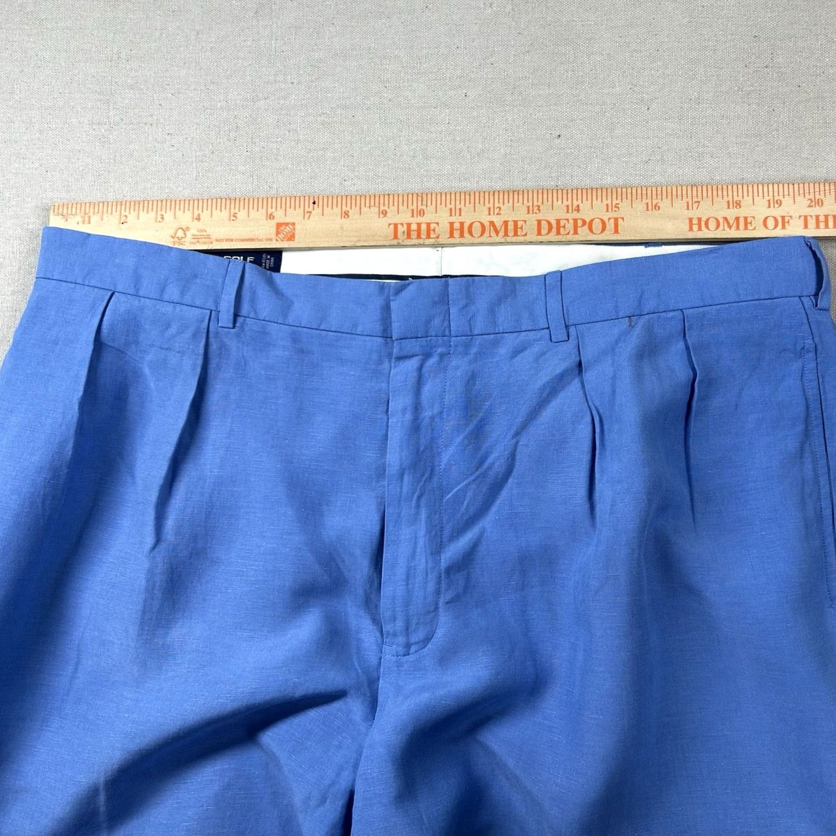 Ralph Lauren Polo Golf Ralph Lauren Mens 40 Blue Linen Silk Blend Pleated Chino Shorts Size US L / EU 52-54 / 3 - 7 Thumbnail