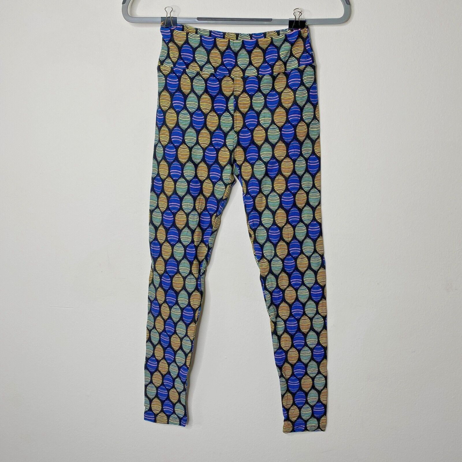 Other NWT LuLaRoe Blue Multicolor Egg Design Leggings Pants OS Size 32" / US 10 / IT 46 - 1 Thumbnail