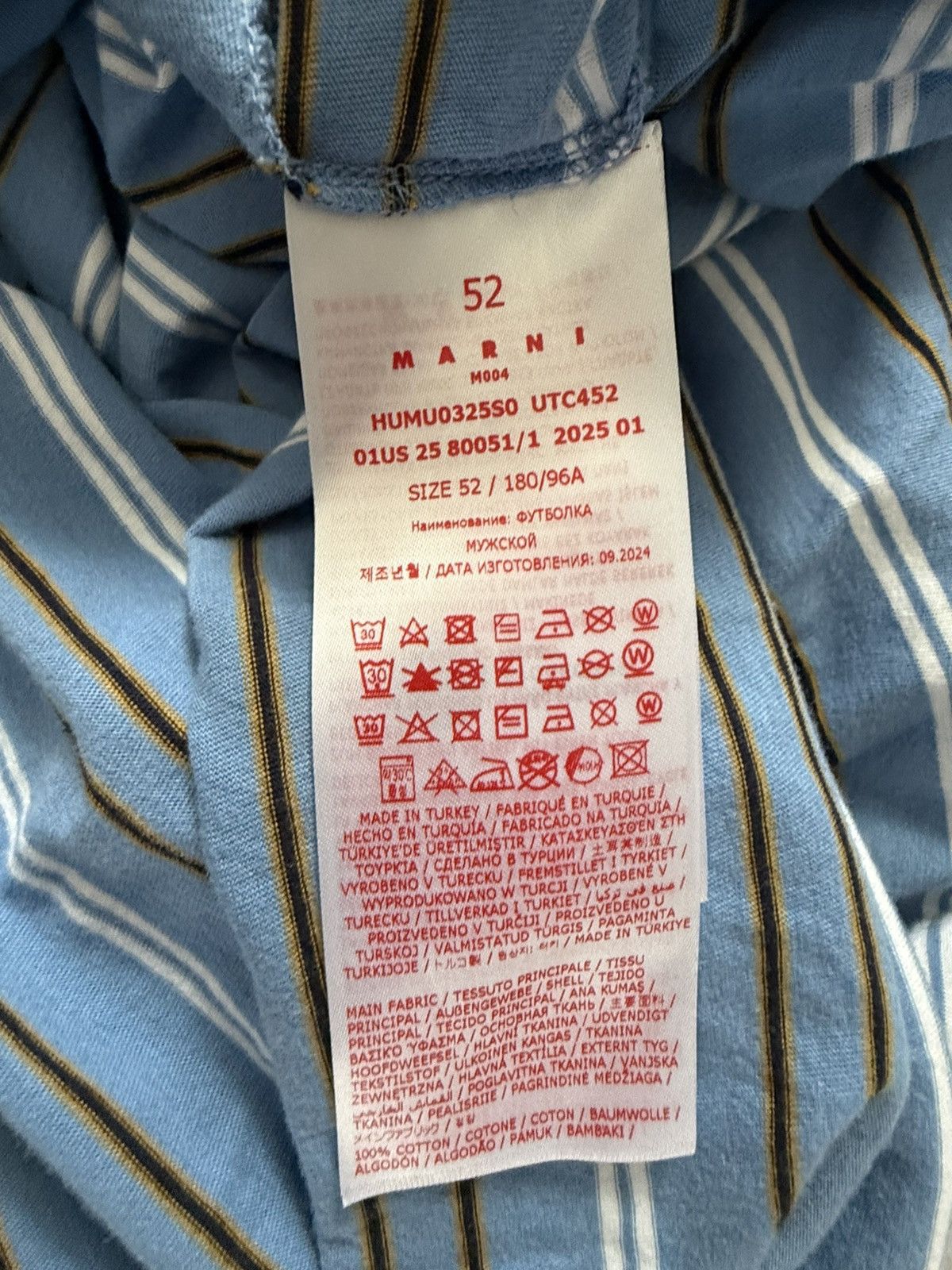 Marni Marni Blue Striped Long Sleeve T-shirt Size US L / EU 52-54 / 3 - 5 Thumbnail