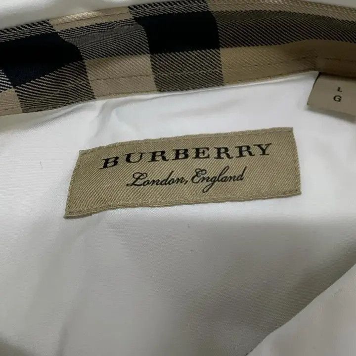 Burberry Burberry Burberry White Logo Embroidered Long Sleeve Shirt Size US L / EU 52-54 / 3 - 4 Thumbnail