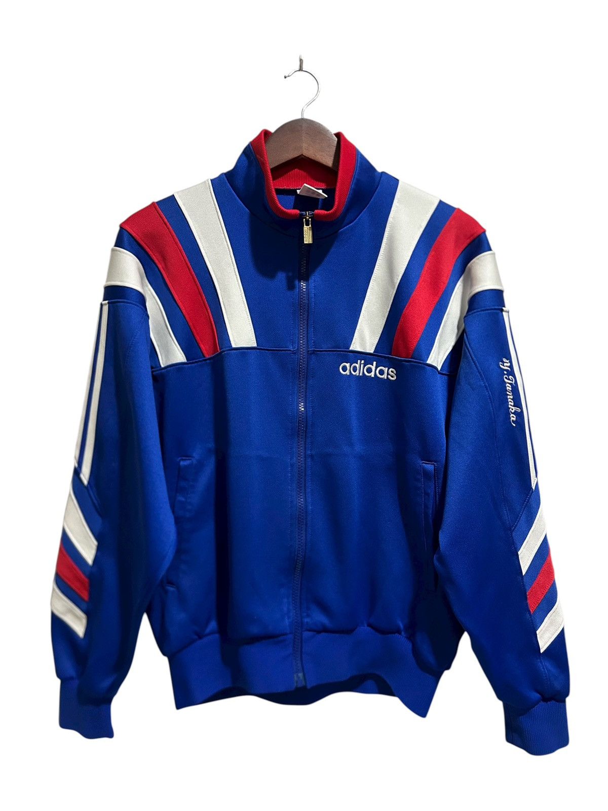 Adidas Vintage 1980s Adidas Descente 3 Stripes Track Jacket Size US L / EU 52-54 / 3 - 1 Thumbnail