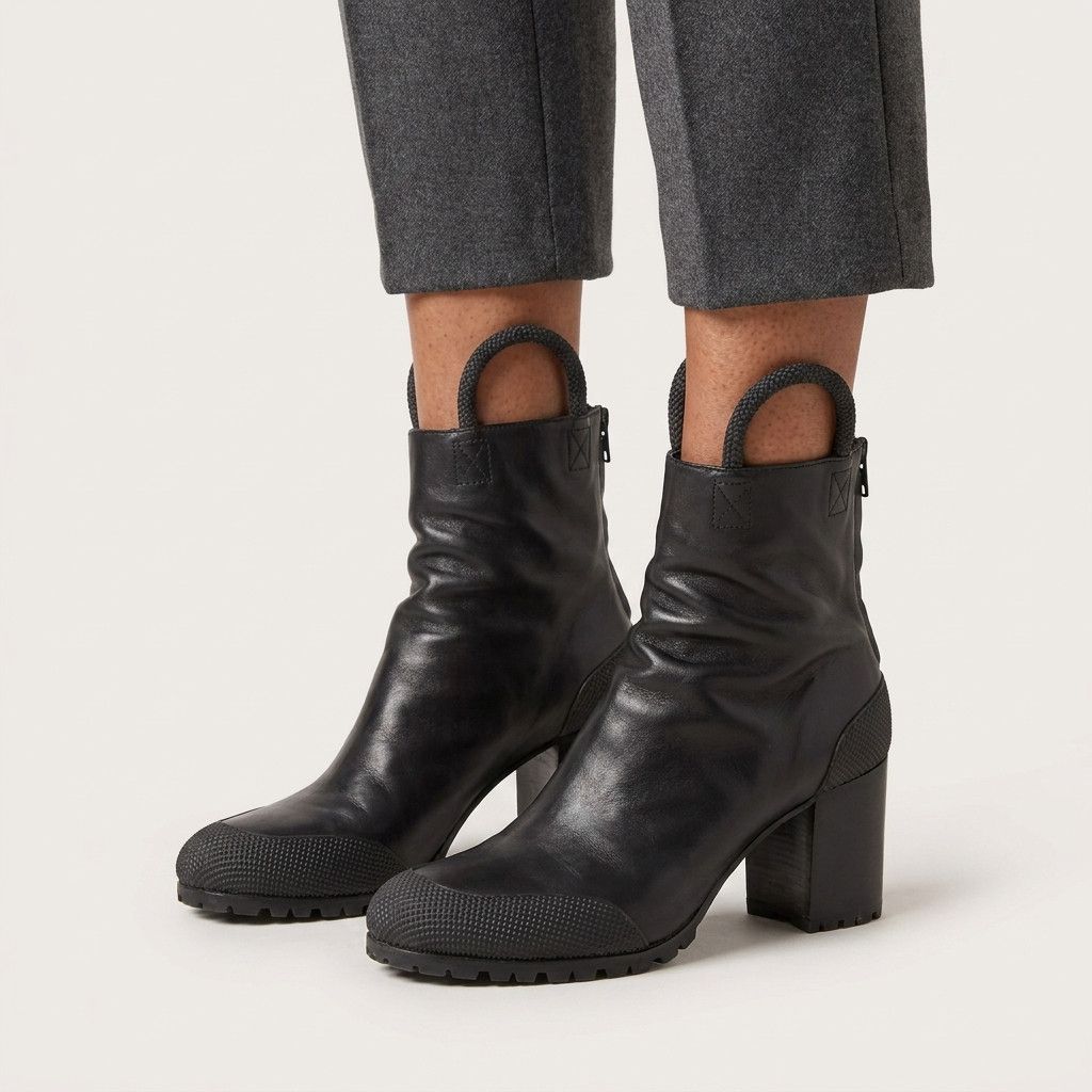 Random Identities Black heel boots By Stefano Pilati EU 41 Size US 11 / IT 41 - 1 Thumbnail