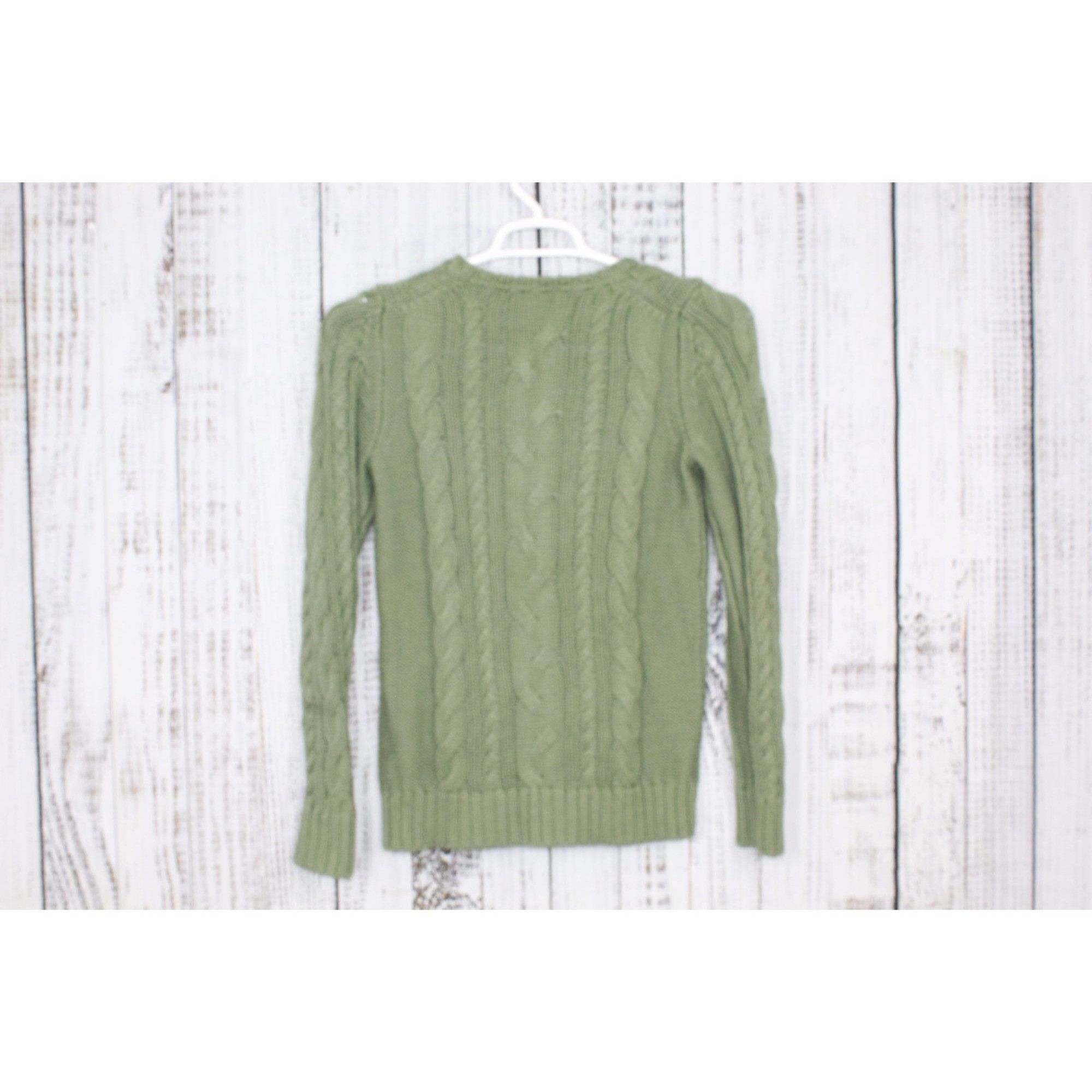 L.L. Bean LL Bean Women's Double L Cable Sweater Crewneck Bay Leaf Size S / US 4 / IT 40 - 4 Thumbnail