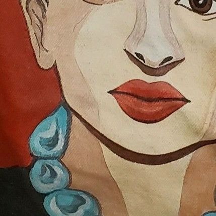 Handmade Frida Kahlo Y2K Portrait Denim Trucker Jacket Hand Painted W Size L / US 10 / IT 46 - 15 Thumbnail