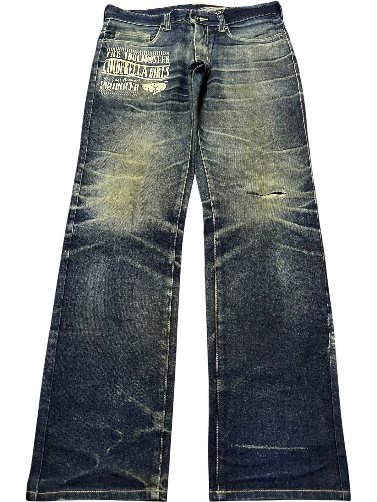 Hook-Ups Vintage Idol Master Love Unicorn Mud Wash Distress Jeans Size 34" / US 12 / IT 48 - 2 Thumbnail