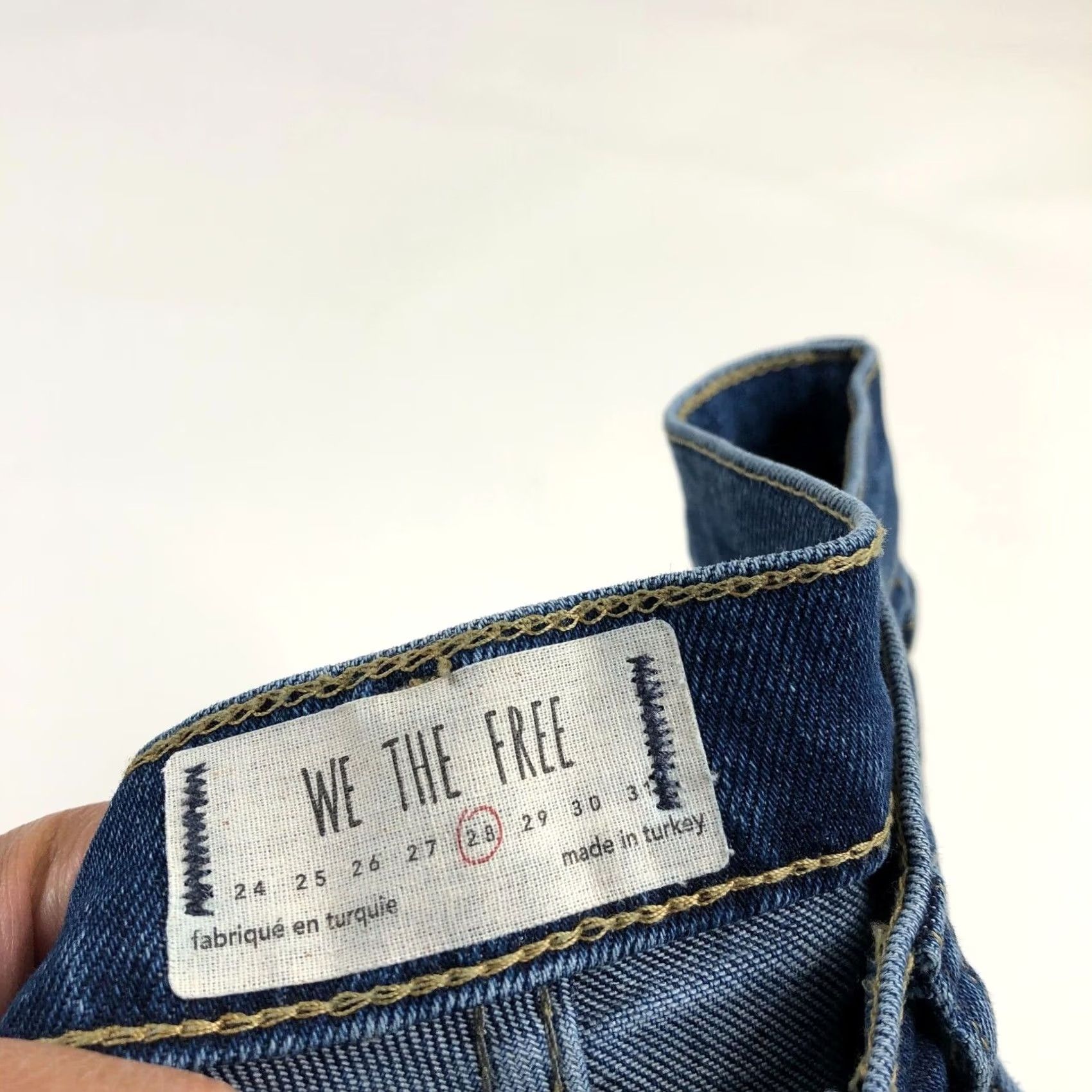 Free People Free People Jeans Skinny Mid Rise 28 (Actual 30W 27L) Distressed Denim Blue 5-Pocket Button Zip Womens Girls Size 28" / US 6 / IT 42 - 7 Thumbnail