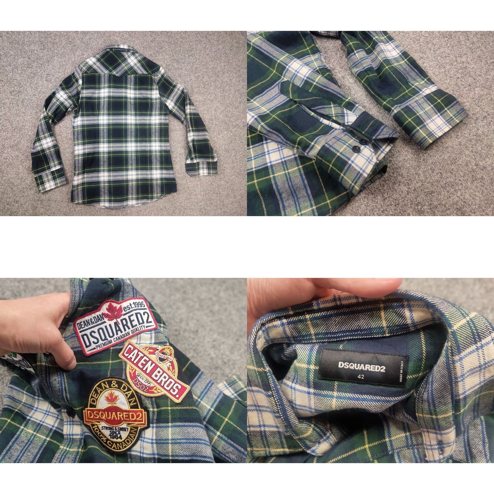 Dsquared2 Dsquared2 Design Dark Green Logo Check Flannel Long sleeve Shirt Button-Up Mens XS S Green Check Brand Dsquared2 Design 90s? Not Vintage Size US S / EU 44-46 / 1 - 8 Thumbnail