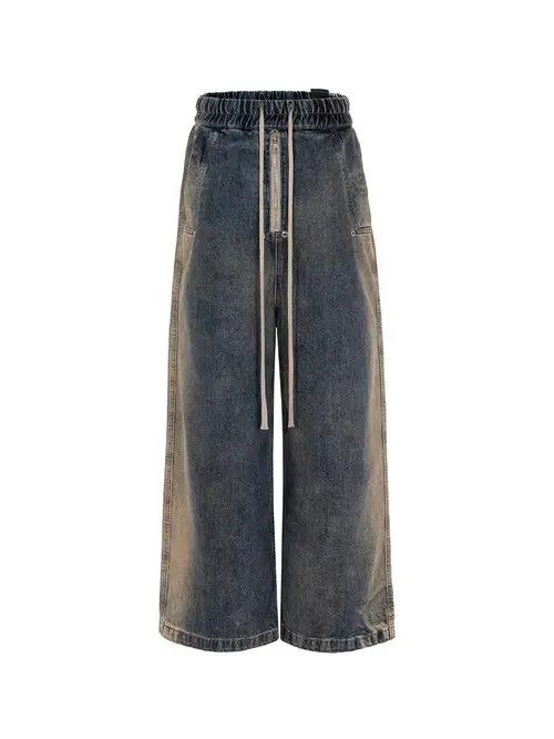 VIBE Retro wash gradient drawstring work wide leg jeans Size US 34 / EU 50 - 5 Thumbnail