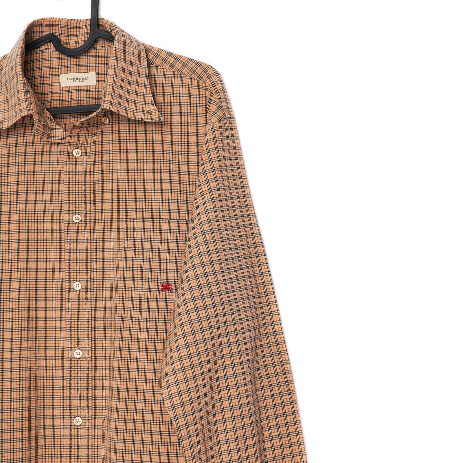 Burberry Burberry Full Small Scale Checked Print Red Logo Shirt Size US M / EU 48-50 / 2 - 3 Thumbnail