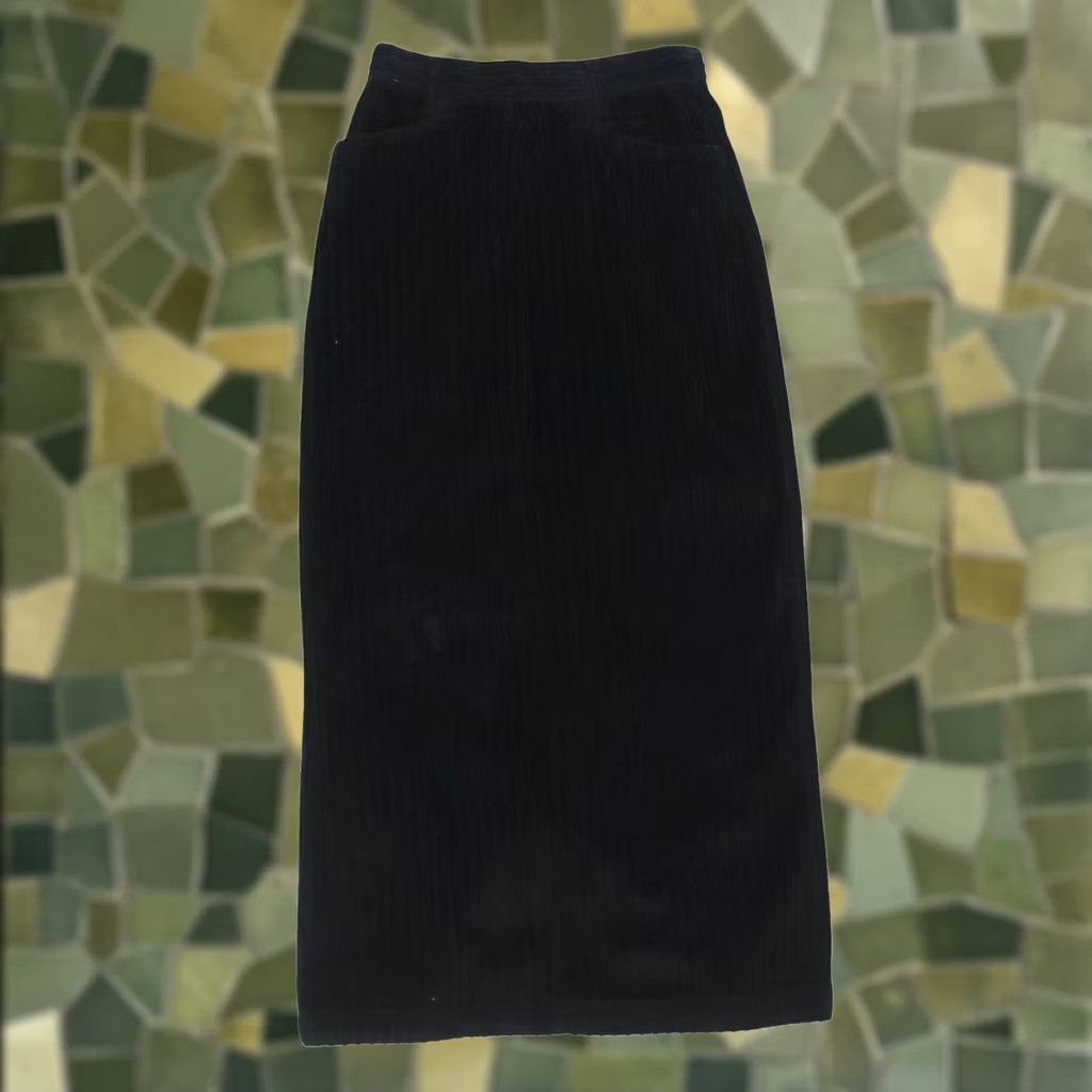 Old Navy VINTAGE Old Navy Black Corduroy Maxi Skirt 4 Women High Rise Slim Long 90s Bohemian Pencil Slit Front Pockets Autumn Winter Spring Fall Size 27" / US 4 / IT 40 - 1 Thumbnail