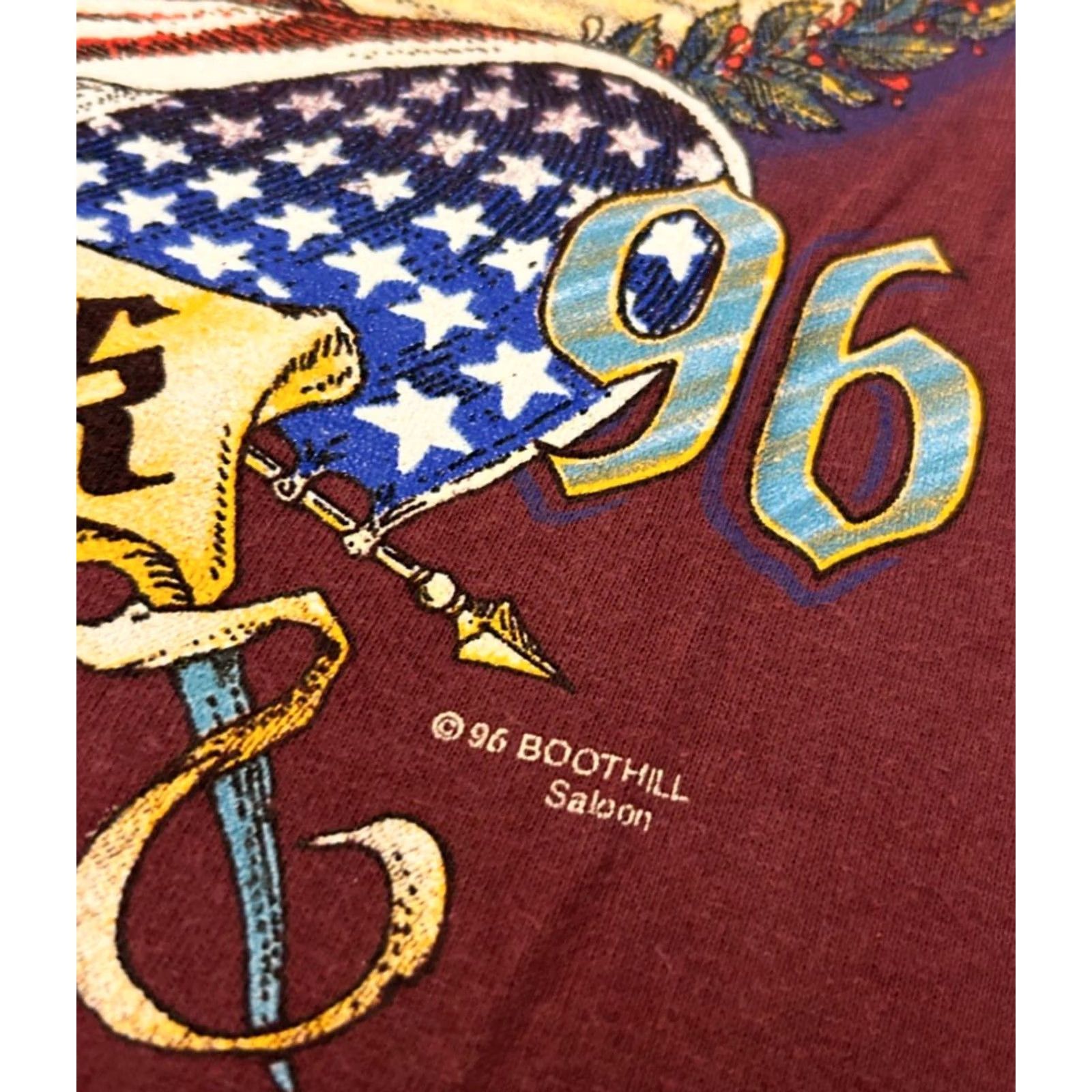 Vintage VINTAGE 90s Boothill Saloon Daytona Bike Week 1996 Biker VTG Shirt Mens Size L Burgundy Size US L / EU 52-54 / 3 - 4 Thumbnail