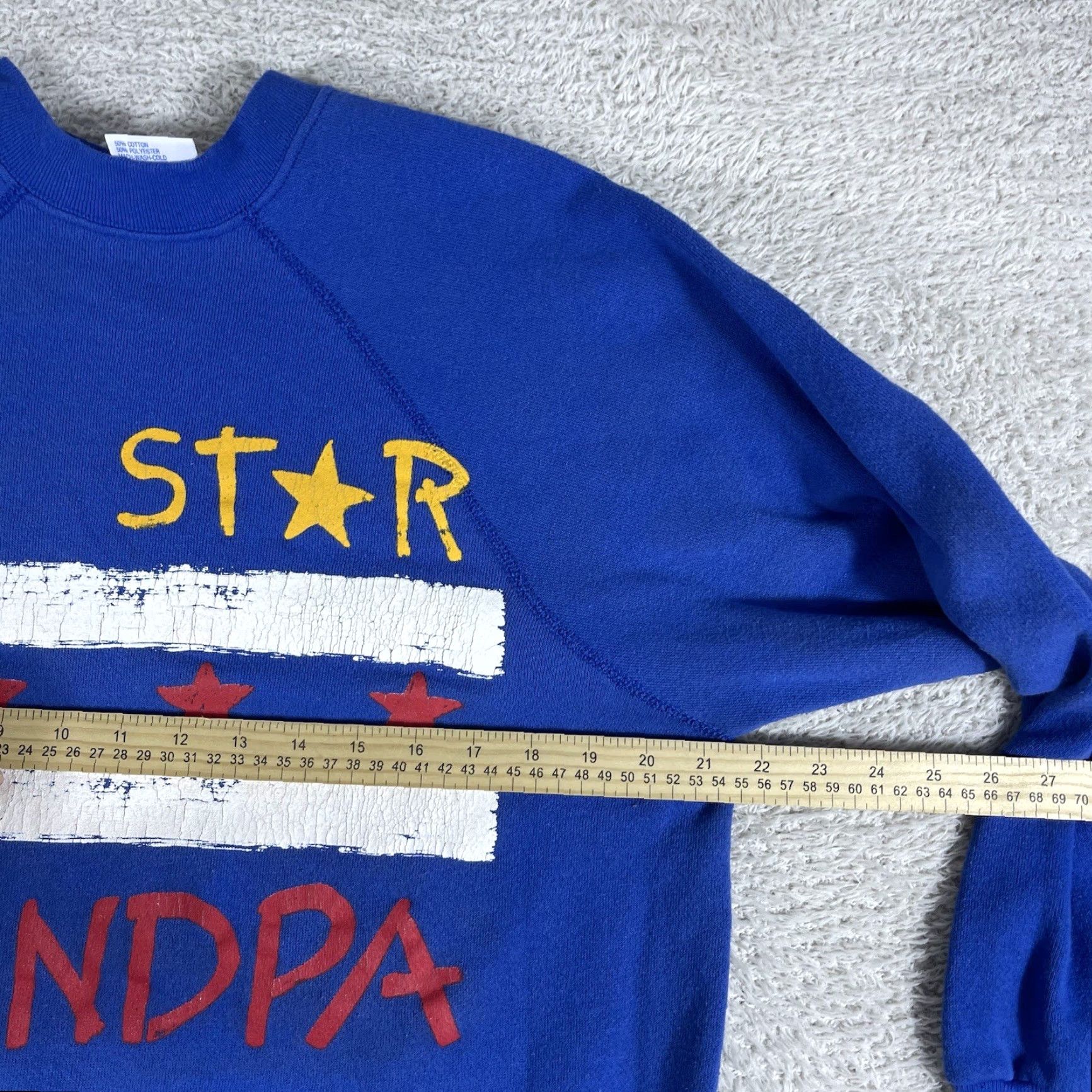 Tultex VINTAGE Tultex All Star Grandpa Crewneck Sweatshirt Adult Medium Blue 90s 80s Raglan Mens Crew Neck Pullover Sweatshirt Size US M / EU 48-50 / 2 - 6 Thumbnail