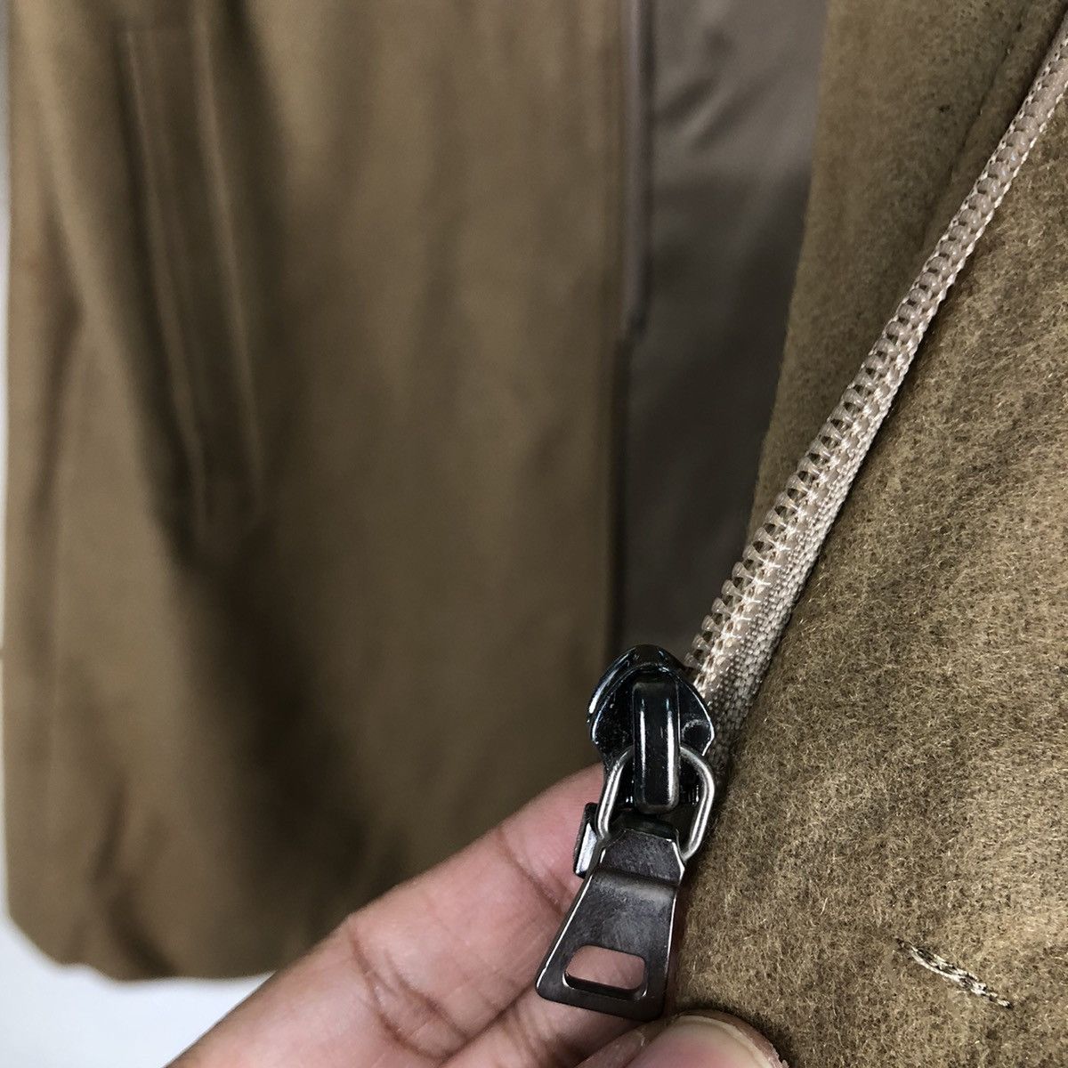 Comme Ca Ism 🔥Rich Brown - Fly Coats Long Jacket Wool Herringbone Size US M / EU 48-50 / 2 - 14 Thumbnail