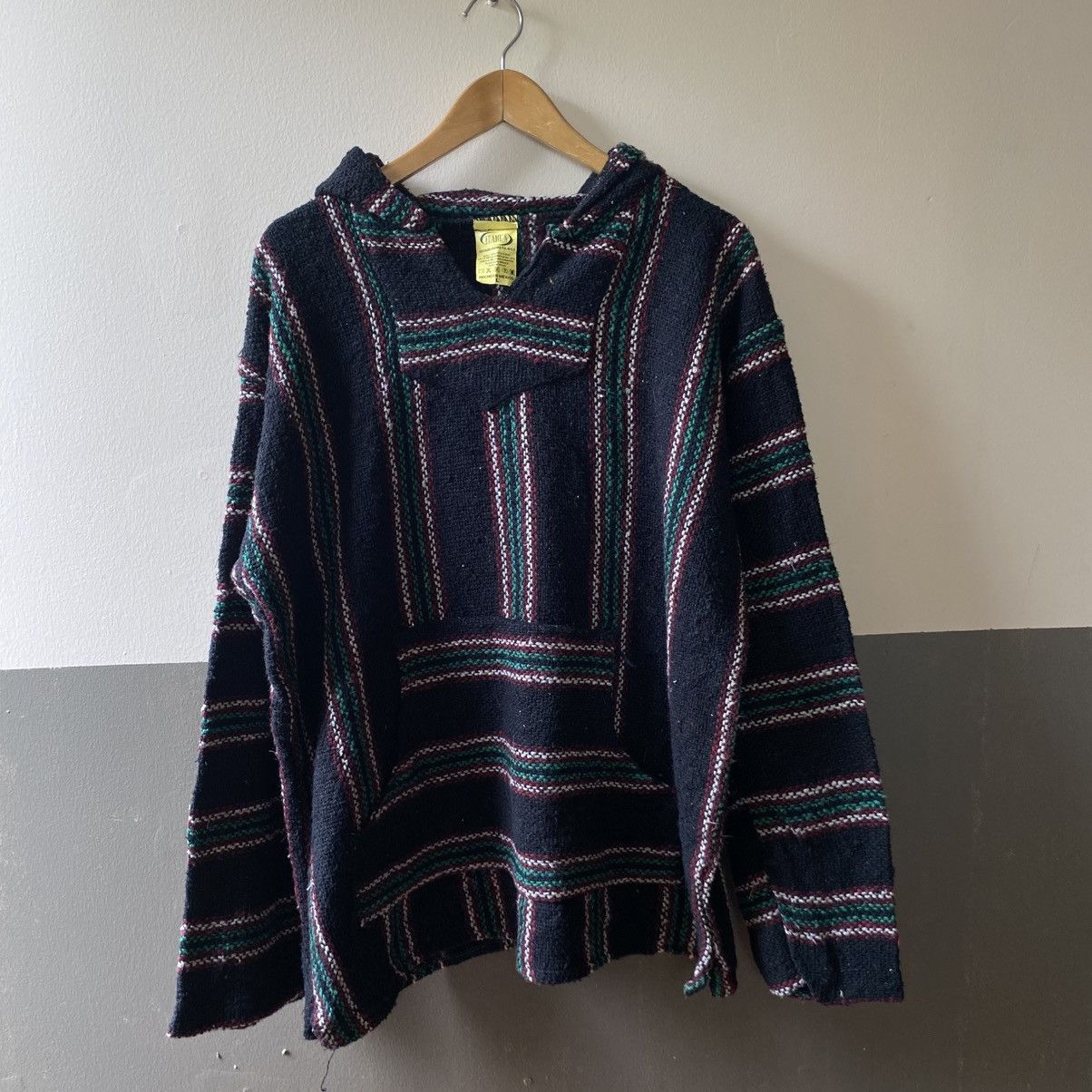 Vintage Black Striped Baja Hoodie Pullover Size US L / EU 52-54 / 3 - 10 Thumbnail