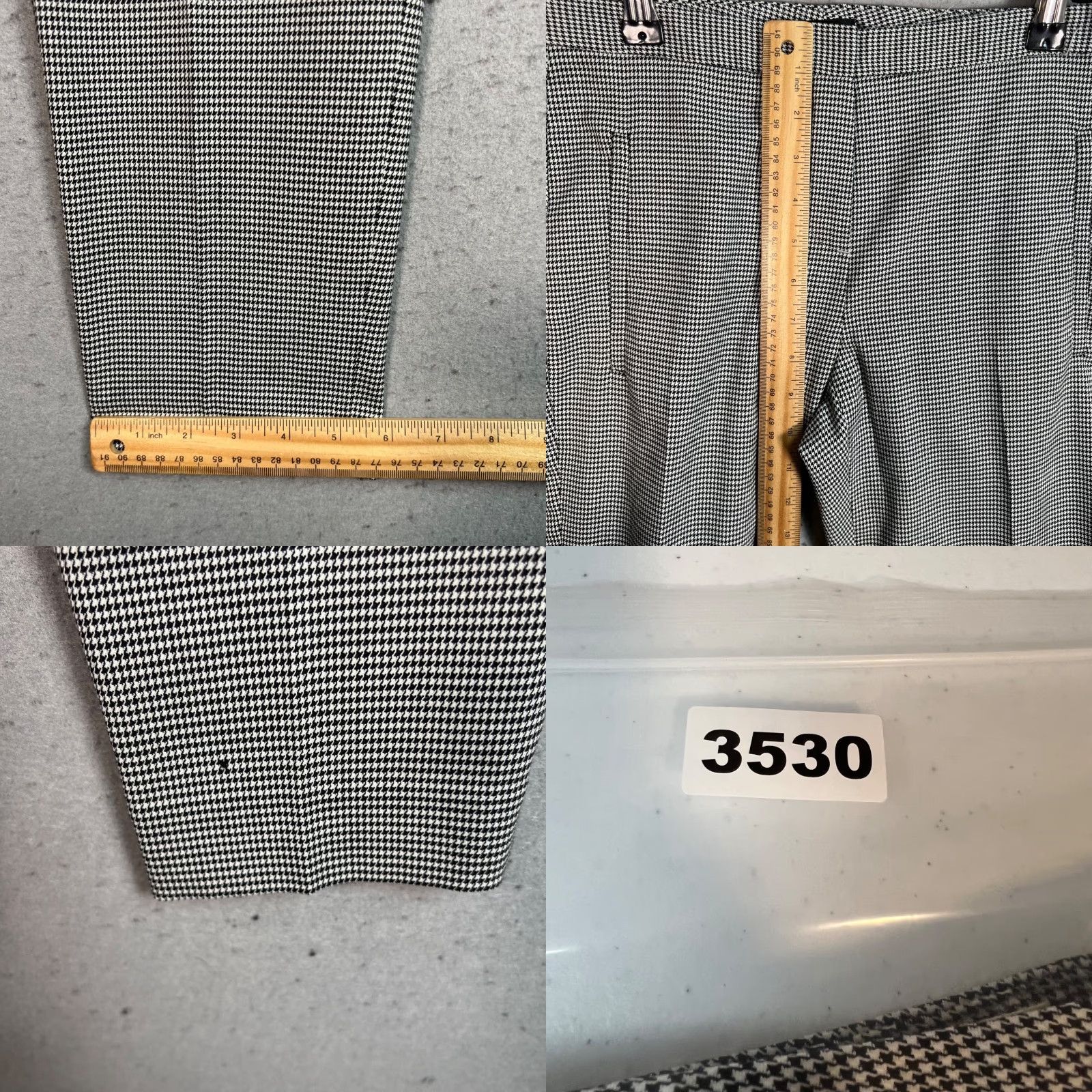 Theory VINTAGE Theory Pants Womens 2 Houndstooth Slim Leg Tapered Wool Virgin Wool Blend Gray Dress Pants Womens Size 26" / US 2 / IT 38 - 8 Thumbnail