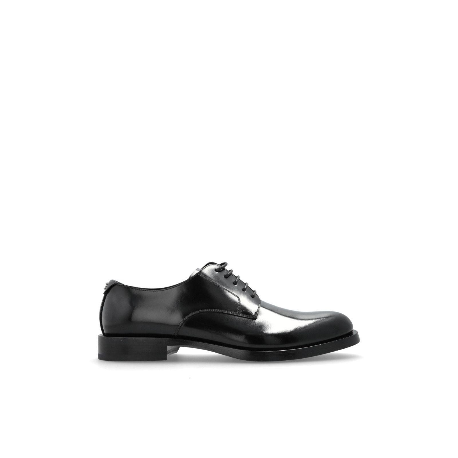 DOLCE&GABBANA Derby Black Leather Elegant Shoes New & Authen