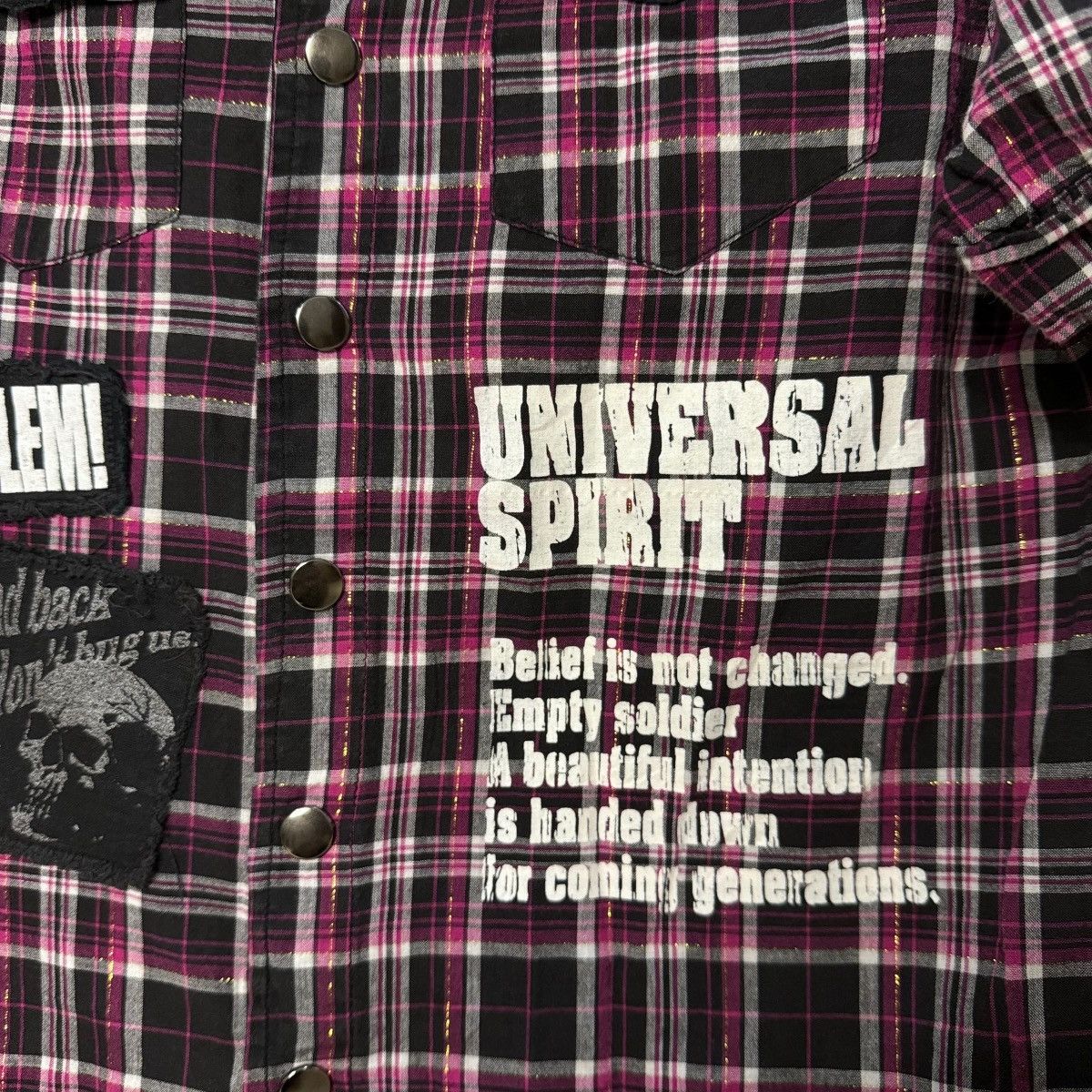 Sex Pot ReVeNGe Sex Pot Revenge Skull Patches Studded Punk Flannel Shirt Size US S / EU 44-46 / 1 - 5 Thumbnail