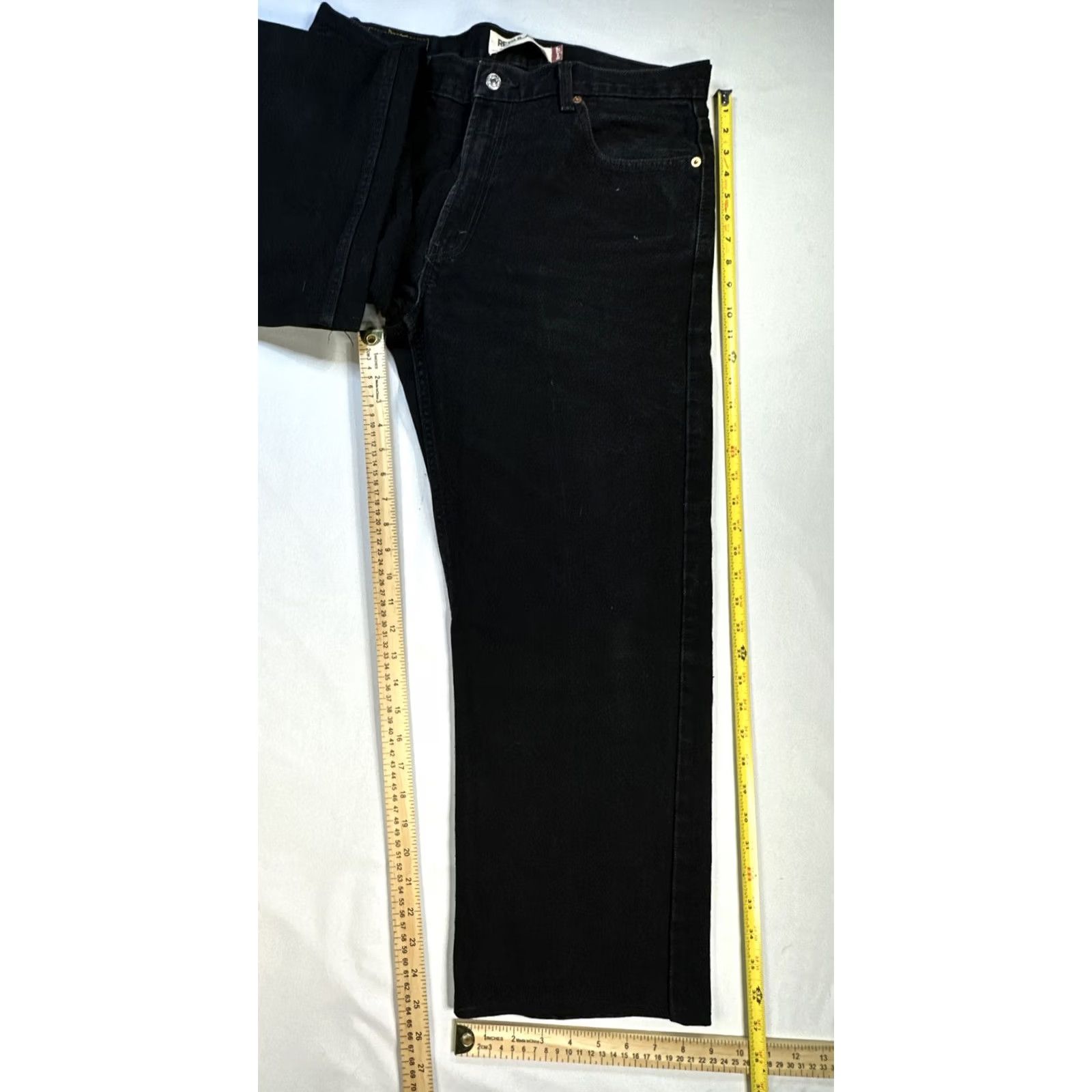 Levi's VINTAGE Levi's Denim Jeans 505 Black Regular Fit 5-Pocket Men's W36 Straight Zip Closure Size US 36 / EU 52 - 2 Thumbnail