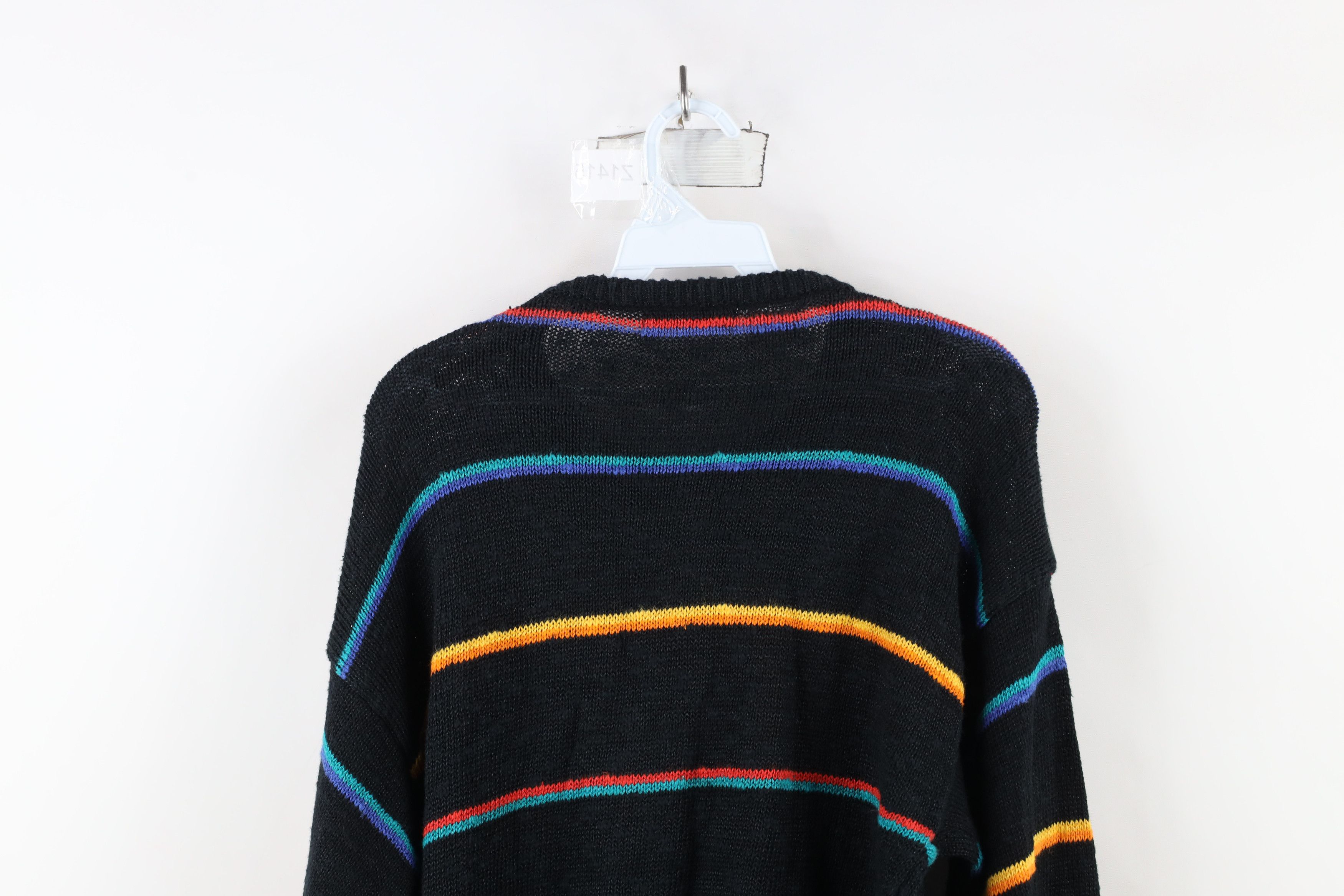 Vintage Vintage 90s Streetwear Striped Jeweled Sequin Knit Sweater Size S / US 4 / IT 40 - 11 Thumbnail
