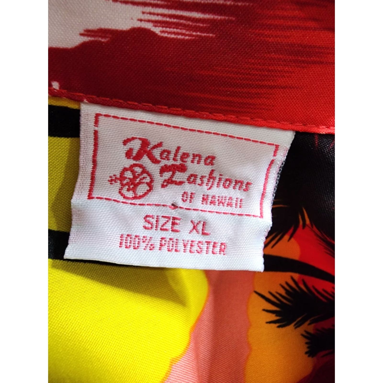 Vintage Vintage Kalena Fashions Hawaii Hawaiian Shirt Red Floral Waves Sun XL Mens Size US XL / EU 56 / 4 - 4 Thumbnail
