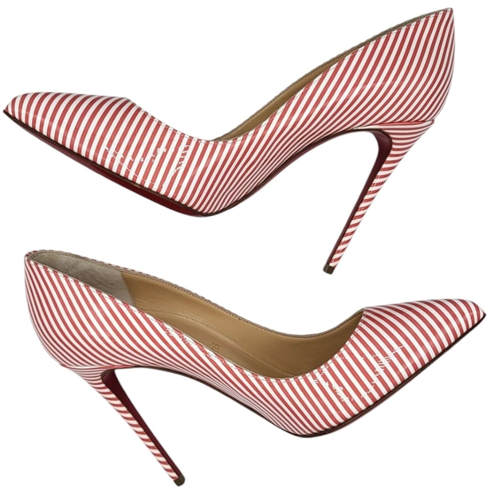 Christian Louboutin Christian Louboutin Pigalle Follies Striped Leather Pumps 36 Size US 5.5 / IT 35.5 - 5 Thumbnail