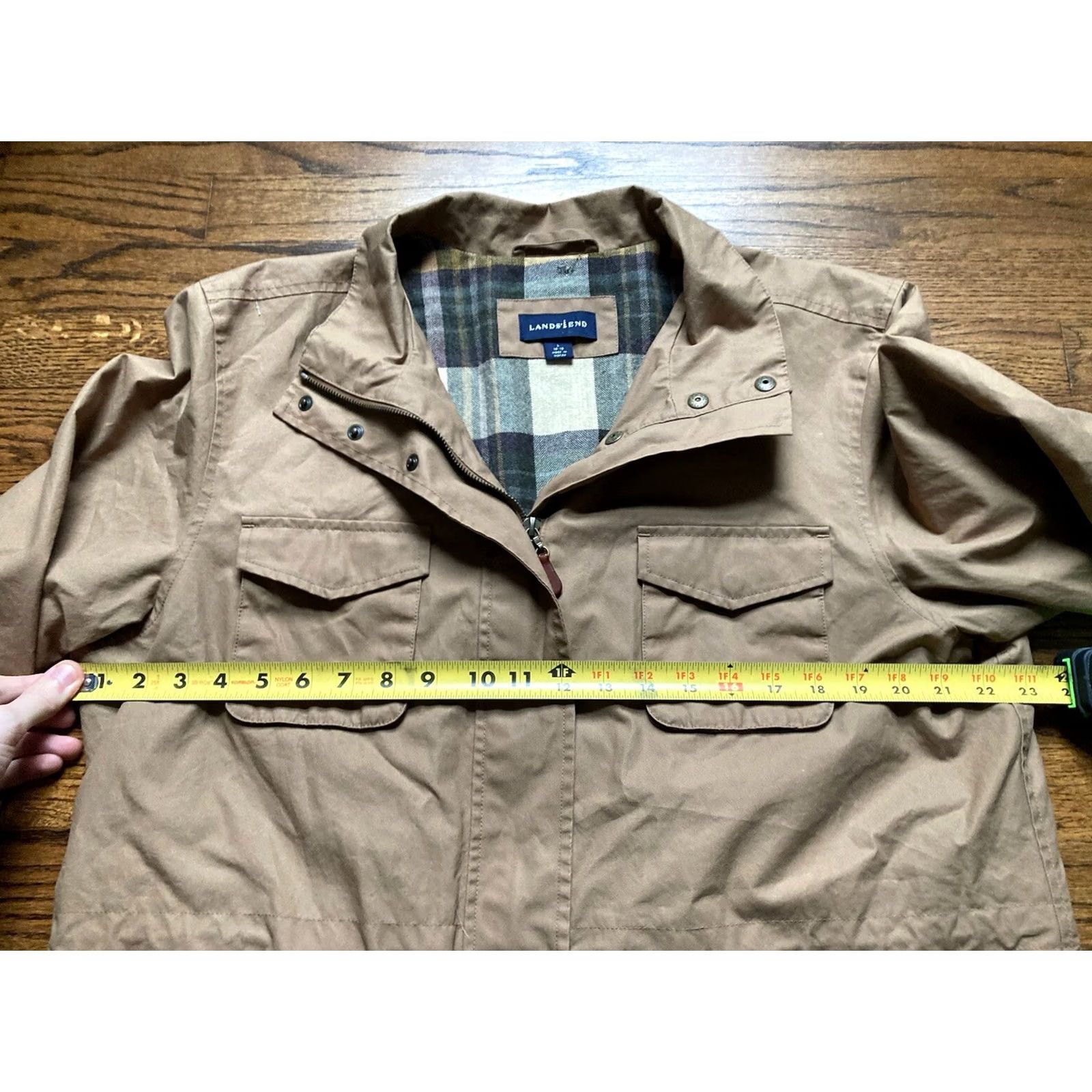 Lands' End VINTAGE Lands End Barn Chore Jacket Large Beige Plaid Wool Lined Insulated Mens Size US L / EU 52-54 / 3 - 7 Thumbnail