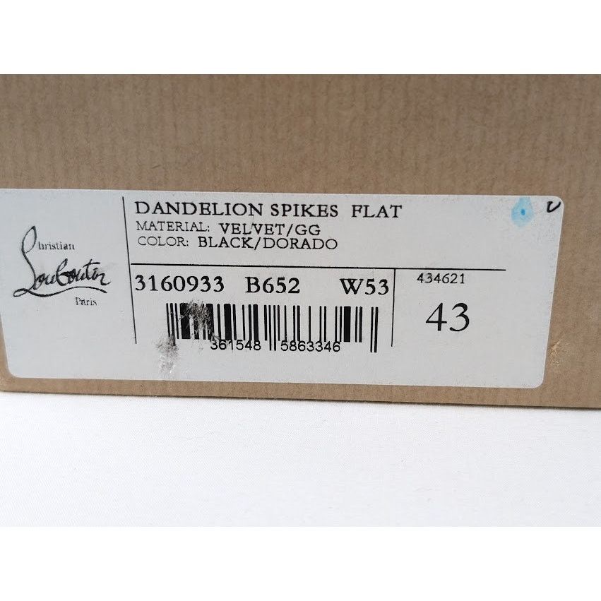 Christian Louboutin o1rshd1 Dandelion Spikes Flat Shoes in Black/Dorado Size US 10 / EU 43 - 20 Thumbnail