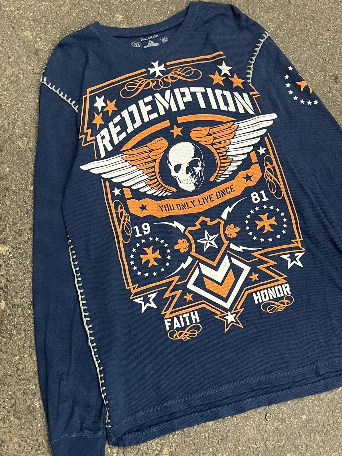 Affliction Affliction style grunge thermal long sleeve skater hype y2k Size US XL / EU 56 / 4 - 3 Thumbnail
