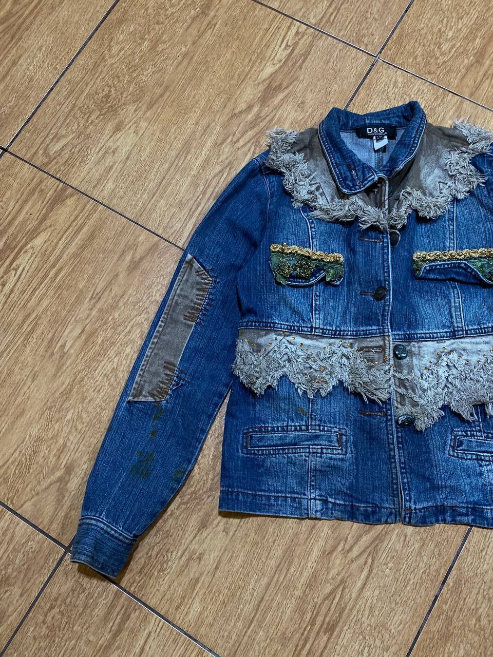 Dolce & Gabbana Ladies Embellished Handmade Denim Jean Jacket Size M / US 6-8 / IT 42-44 - 15 Thumbnail