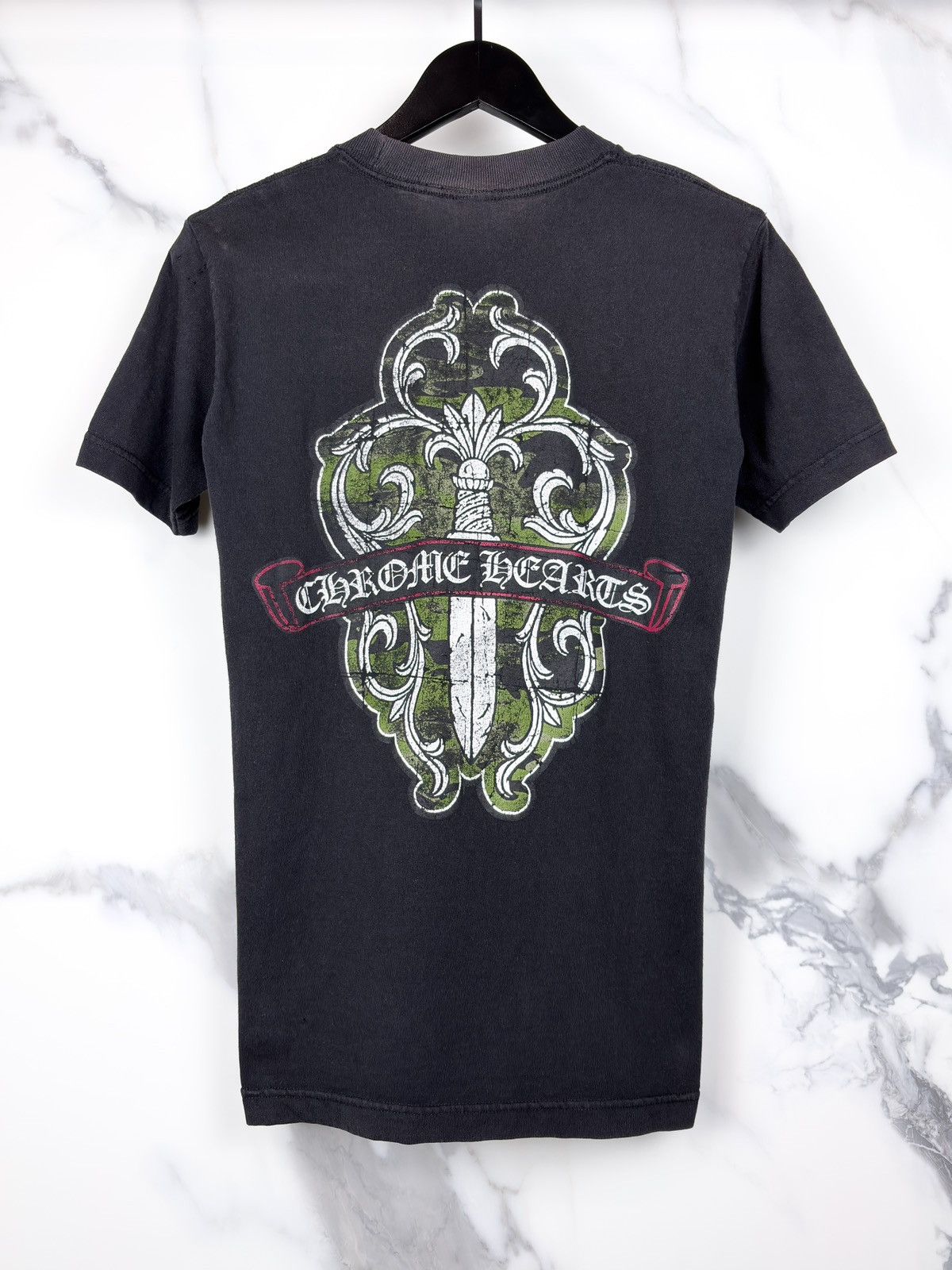 Chrome Hearts × Vintage Chrome Hearts Floral Cross Baby Tee Tshirt