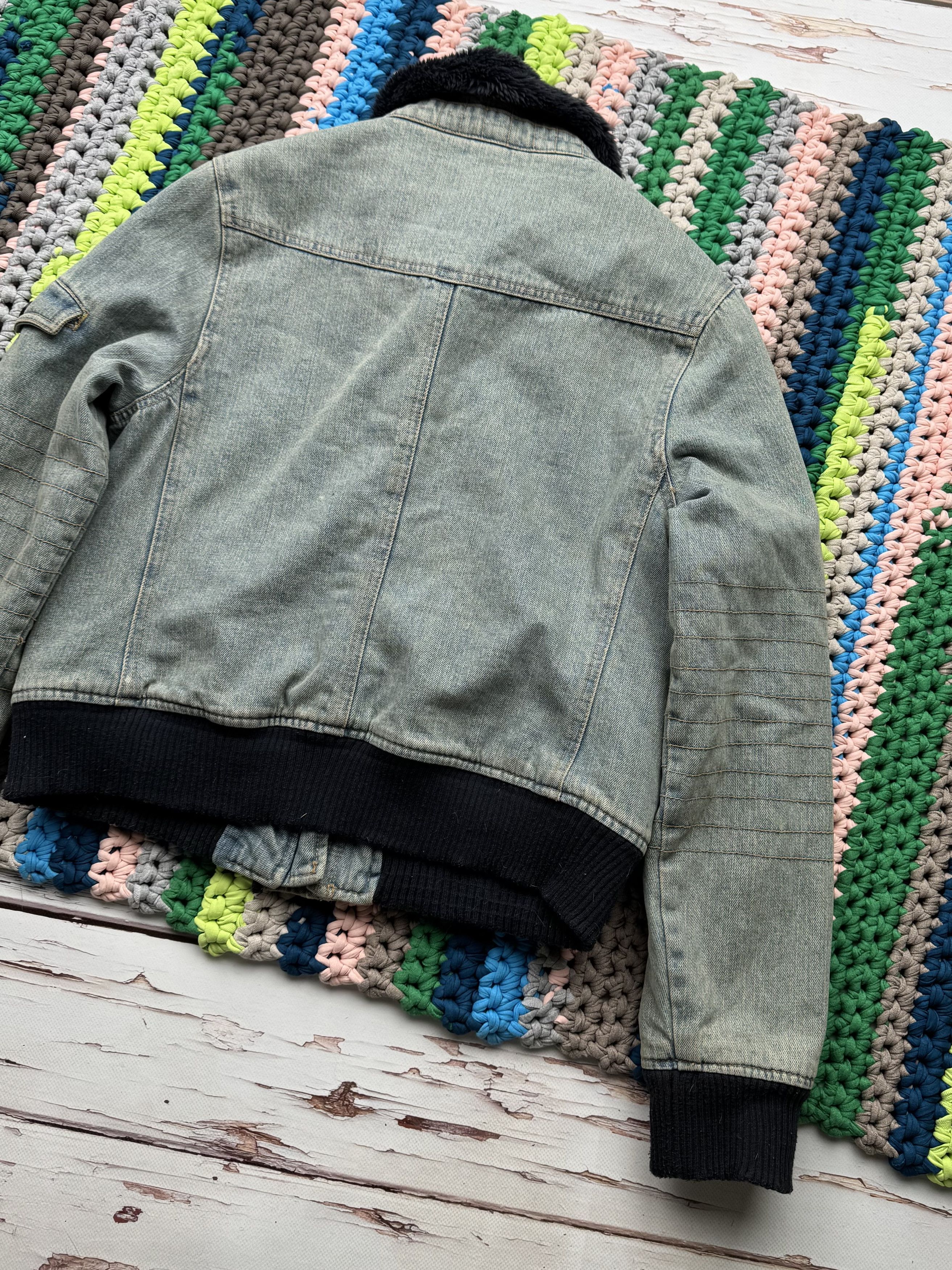 Hysteric Glamour Y2K Faded Cropped Jacket With Faux Fur Details (ET1)(D15) Size L / US 10 / IT 46 - 9 Thumbnail