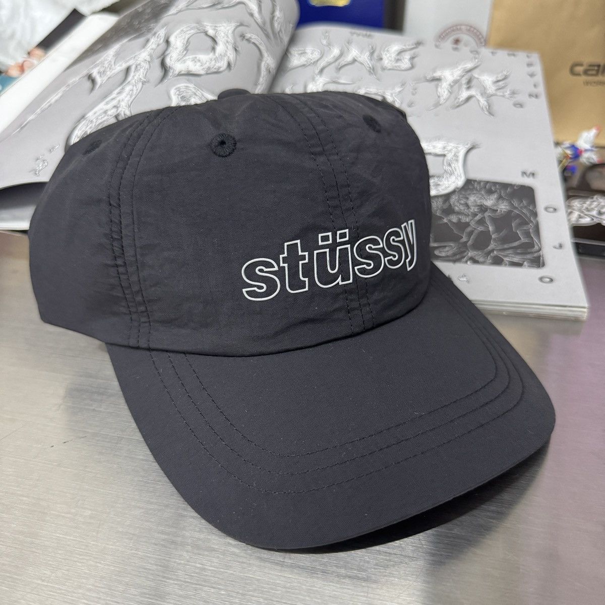 Stussy STUSSY NYLON REFLECTIVE CAP - BLACK Size ONE SIZE - 3 Thumbnail