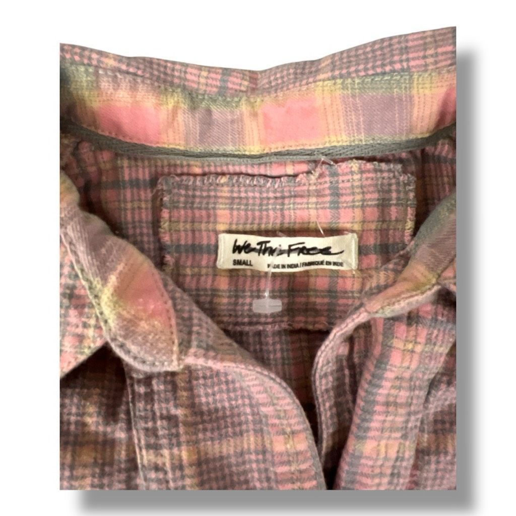 Free People We The Free Boho Oversized Distressed Flannel Shirt Size Sma Size S / US 4 / IT 40 - 3 Thumbnail