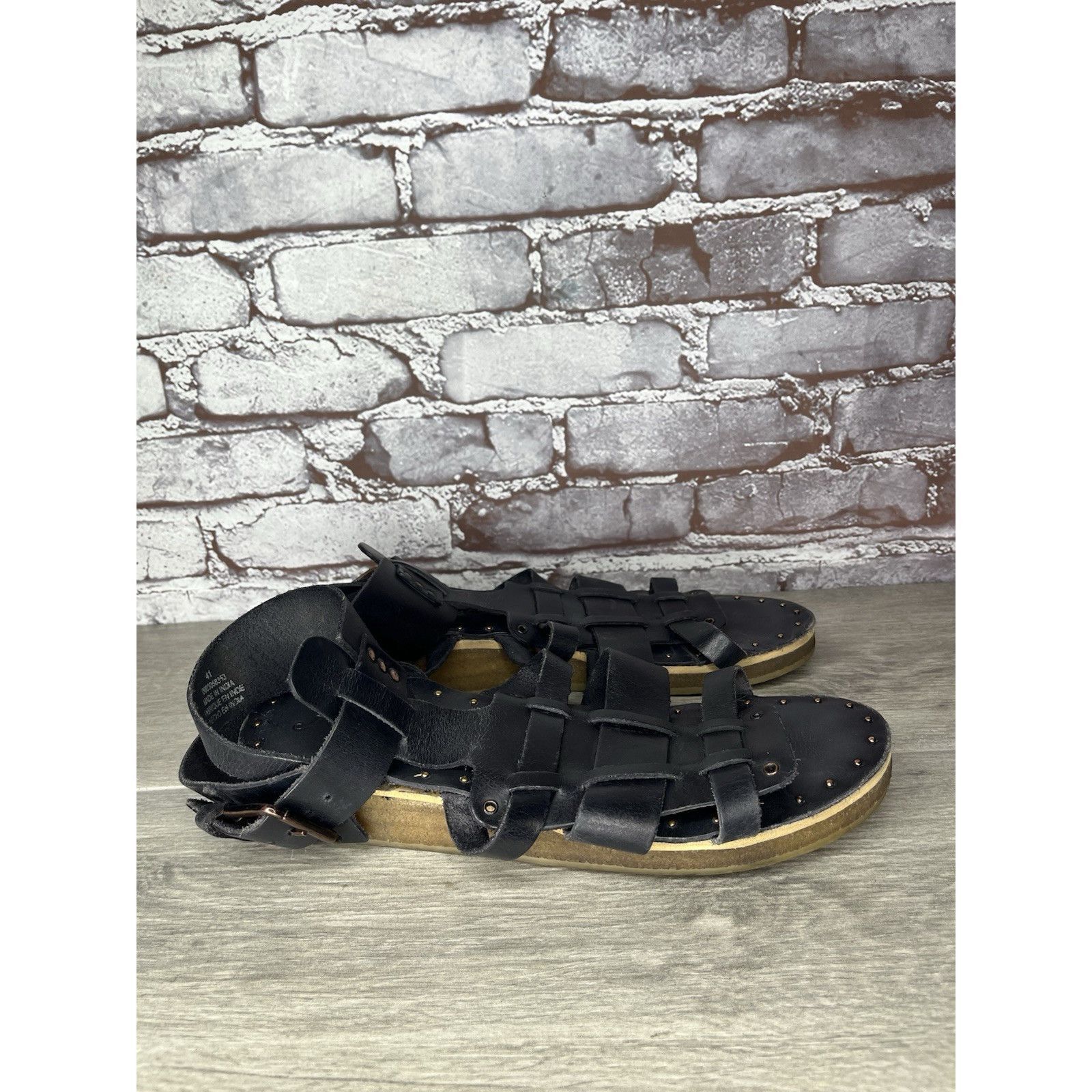 Free People Free People Marianne Black Leather Platform Gladiator Strapp Size US 10.5 / IT 40.5 - 19 Thumbnail