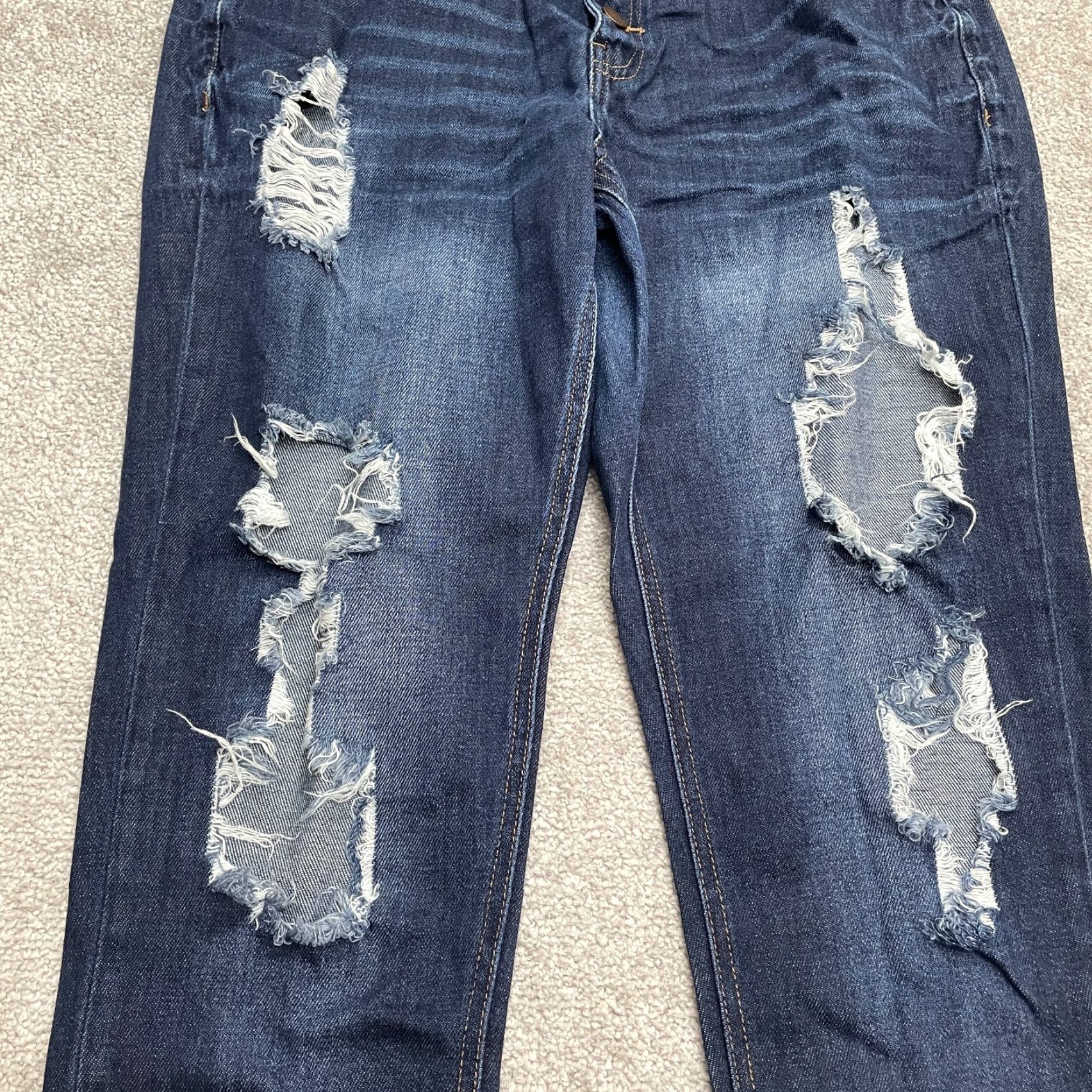 Vintage Refuge Denim Jeans Womens 10 High Rise Distressed Mom Blue 32x27 Button Size 32" / US 10 / IT 46 - 6 Thumbnail