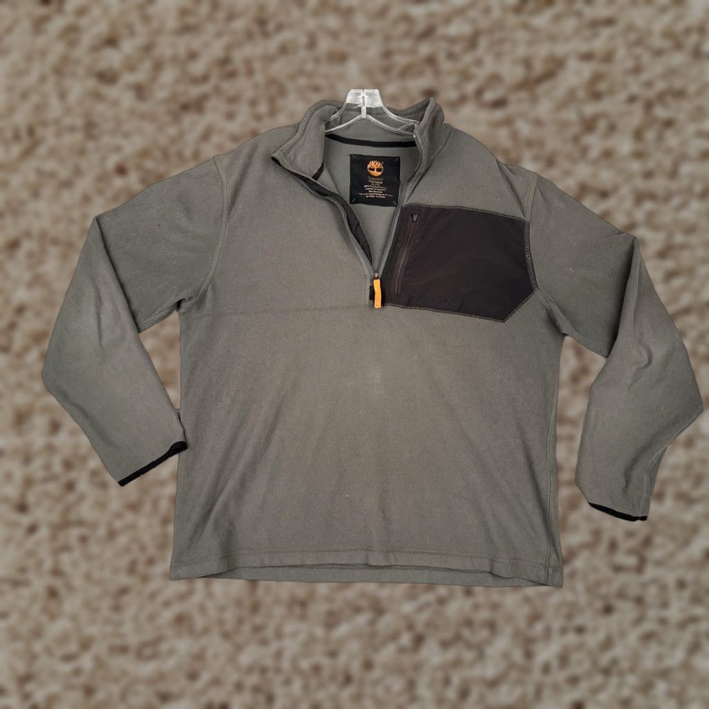Timberland Timberland Sweater Mens XL Green 1/4 Zip Fleece Pullover Outdoor Knit Pocket Logo Long Sleeve Mock Neck Casual Winter Fall Spring Mens Size US XL / EU 56 / 4 - 1 Thumbnail